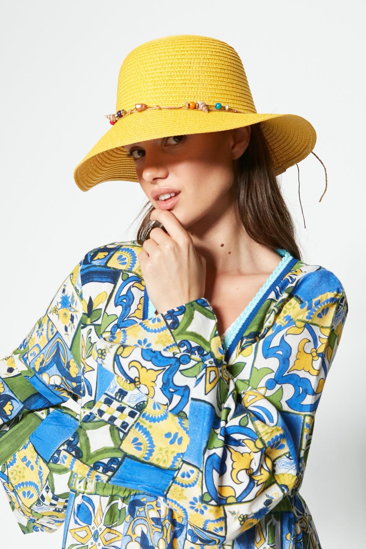 C&City Women Straw Hat Y23730-52 Yellow