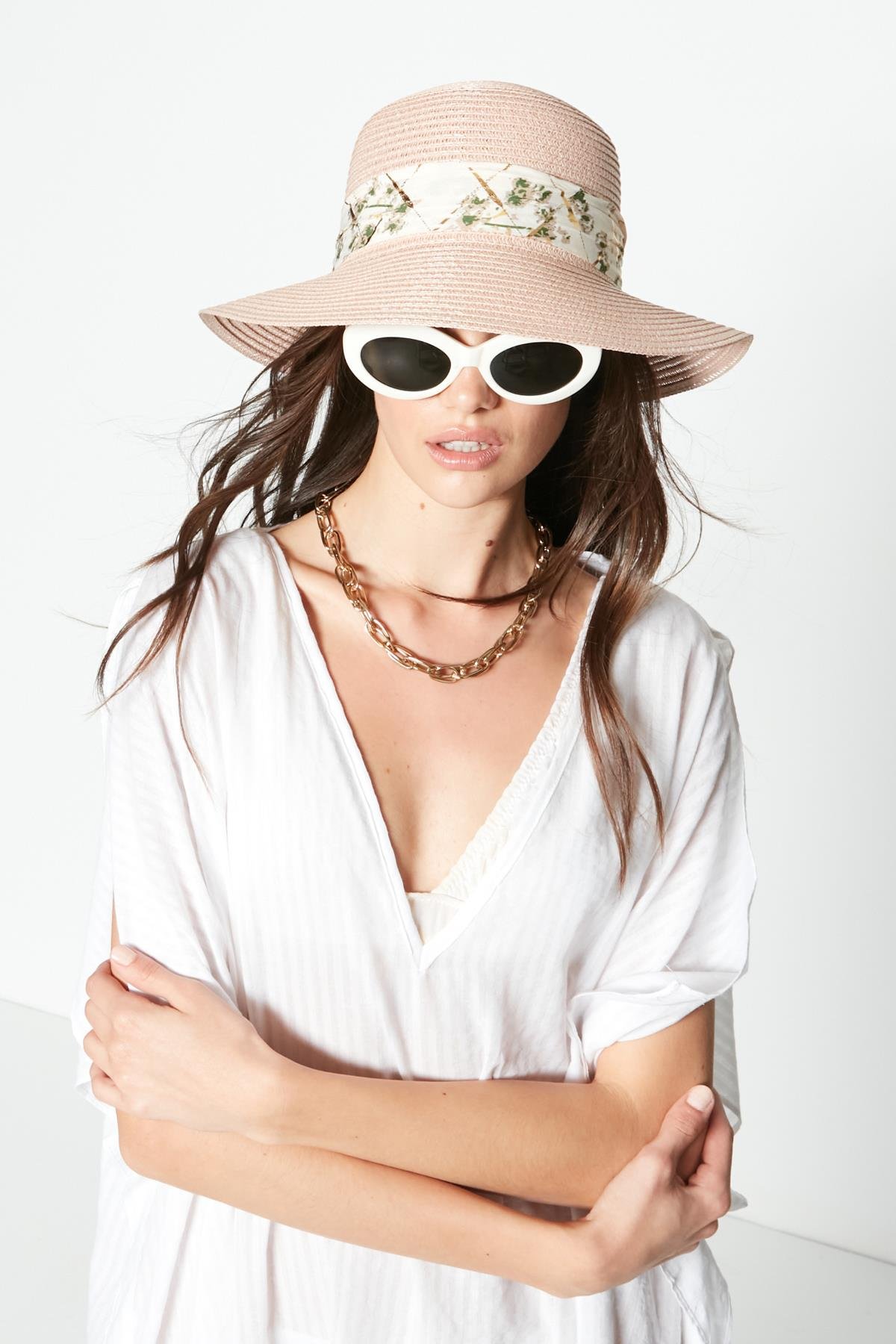 C&City Women Straw Hat Y23730-54 Powder