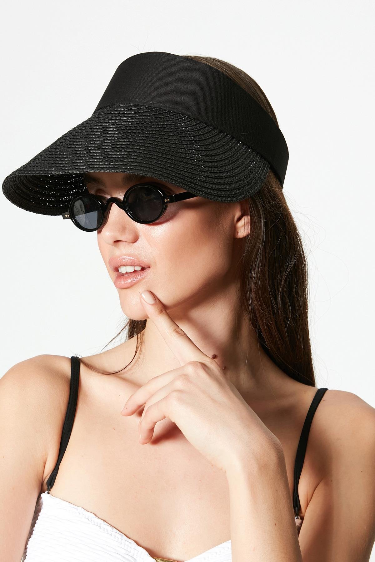 C&City Women Straw Hat Y8202 Black