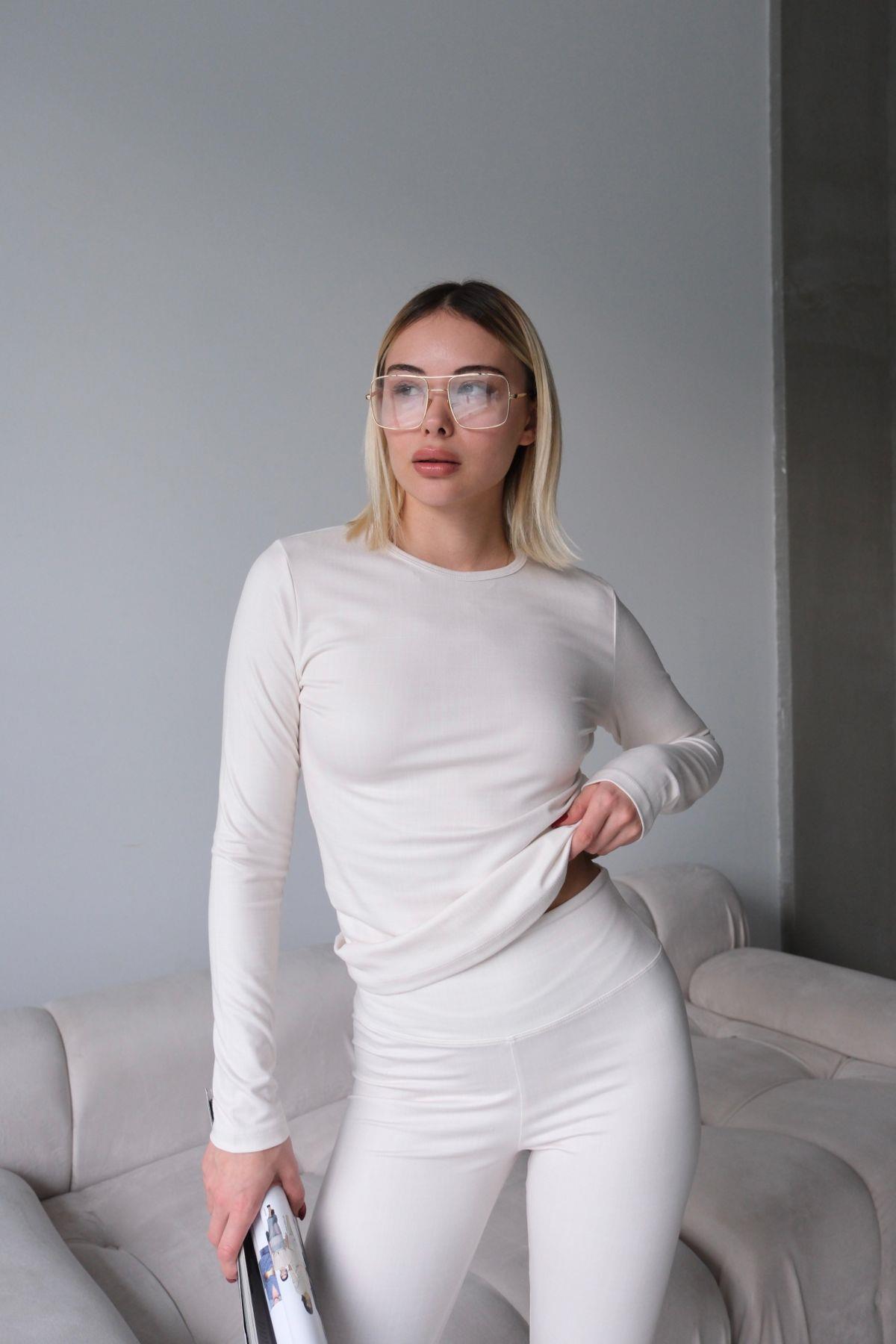 Kadın Uzun Kol Body 411058 Bej