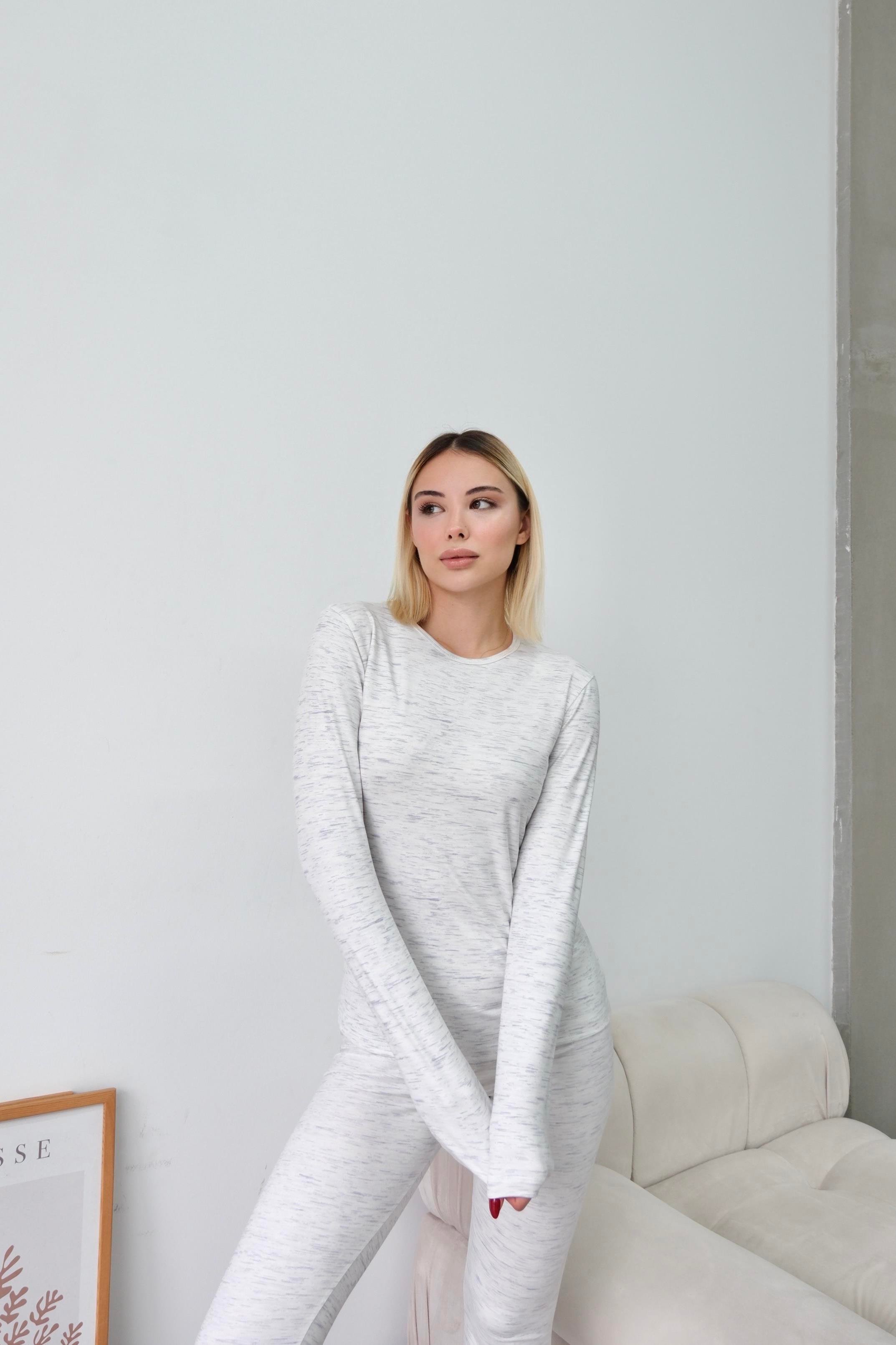 Kadın Uzun Kol Body 411058 Gri