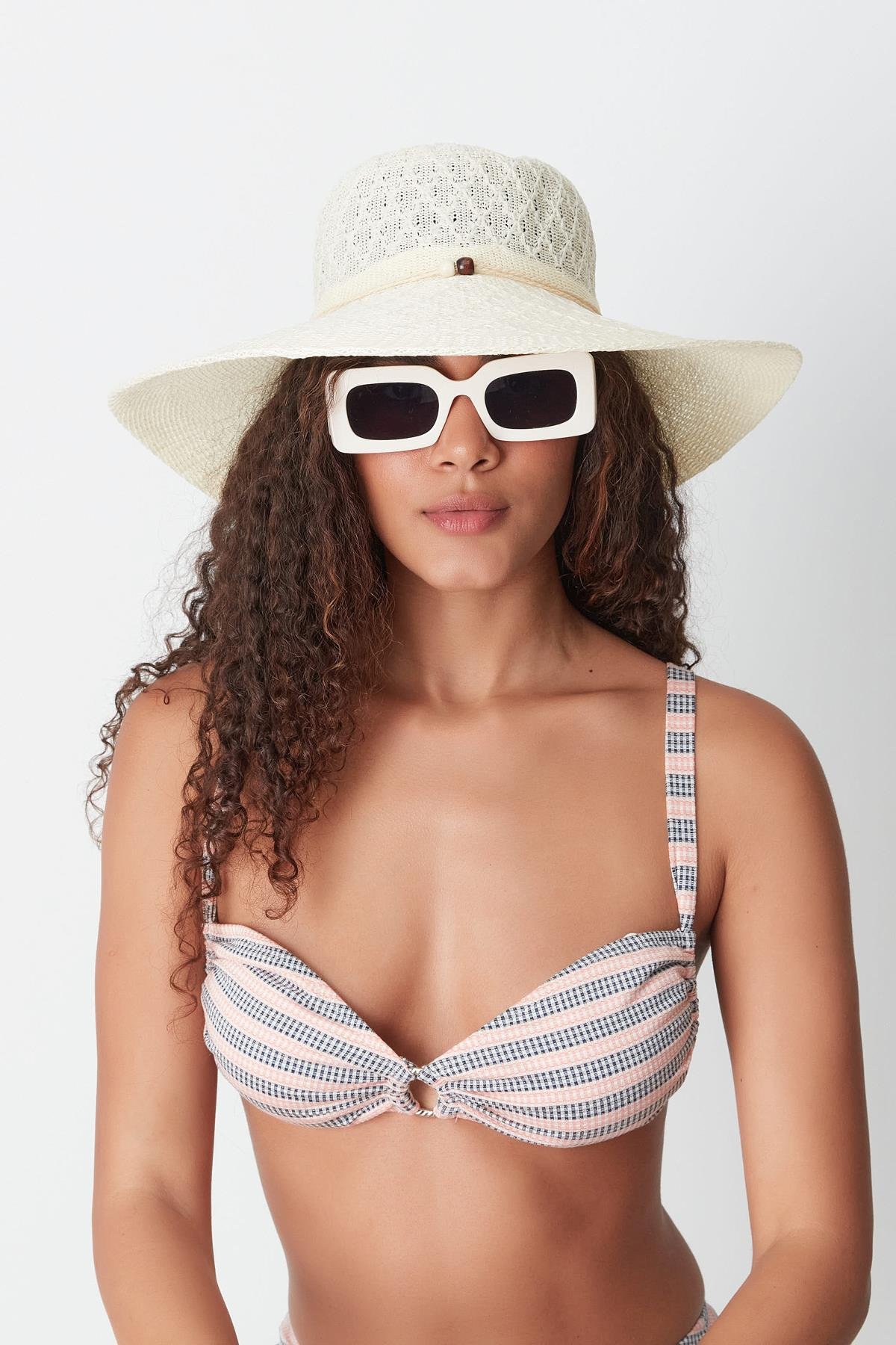 Mercerized Beach Hat T24740-07 Cream Color