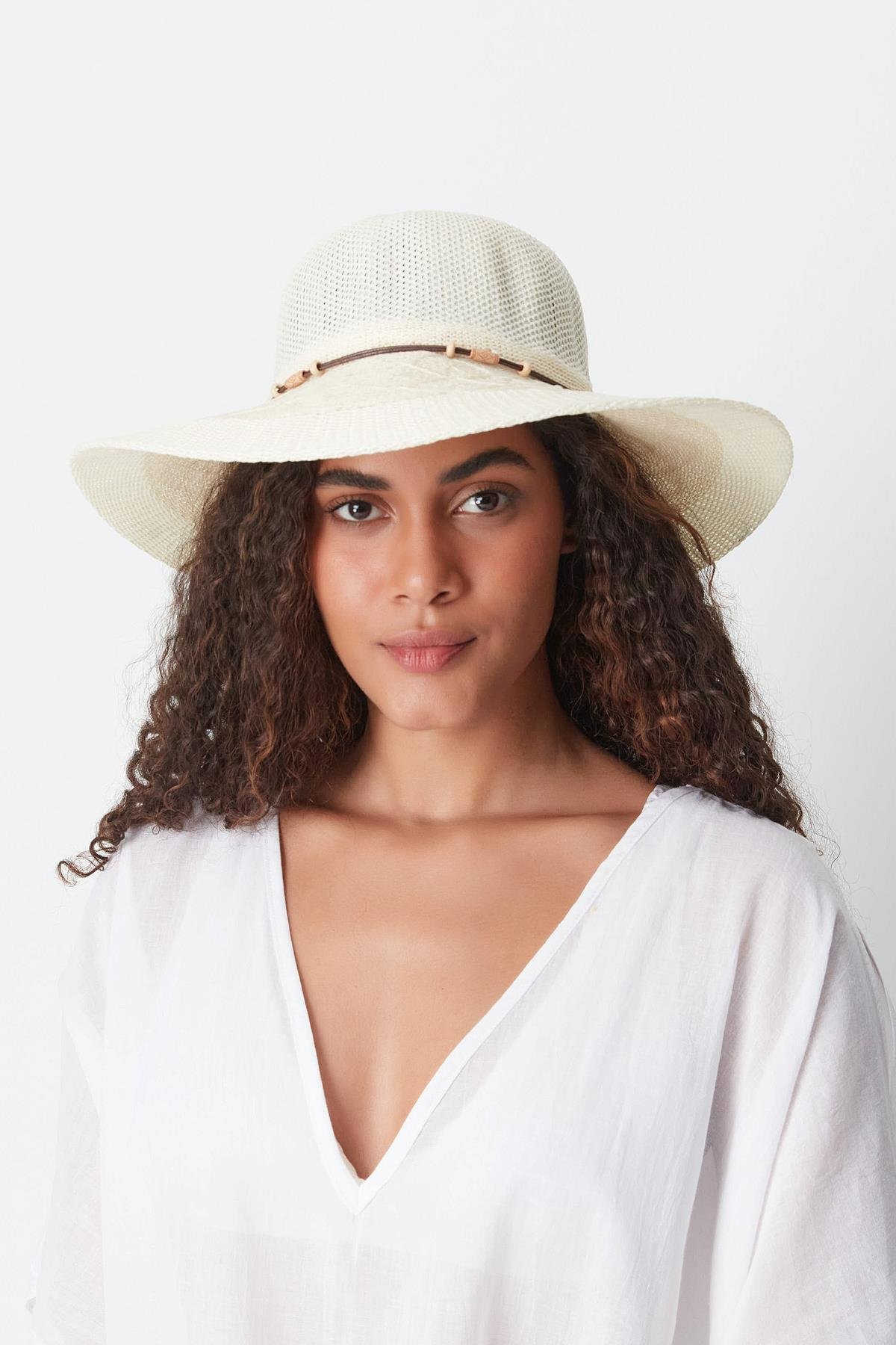 Mercerized Beach Hat T24740-11 Cream Color