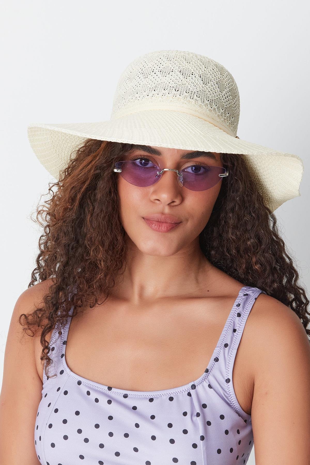 Mercerized Beach Hat T24740-13 Cream Color