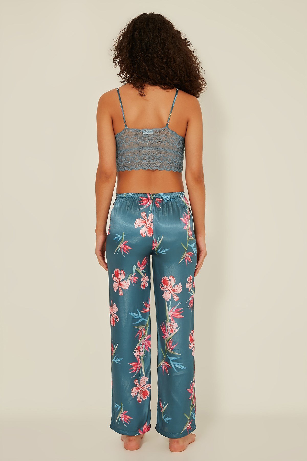 C&City Women Satin Triple Pyjama Set 045 Turquoise