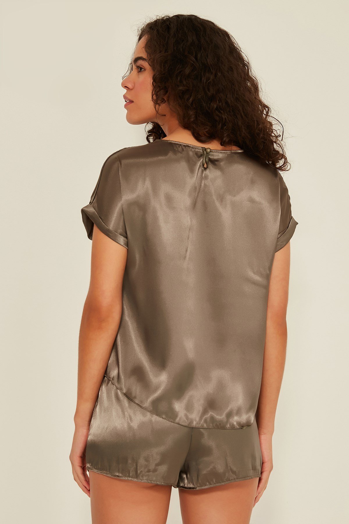 C&City 080 Women Satin Pyjama Set Dark Green