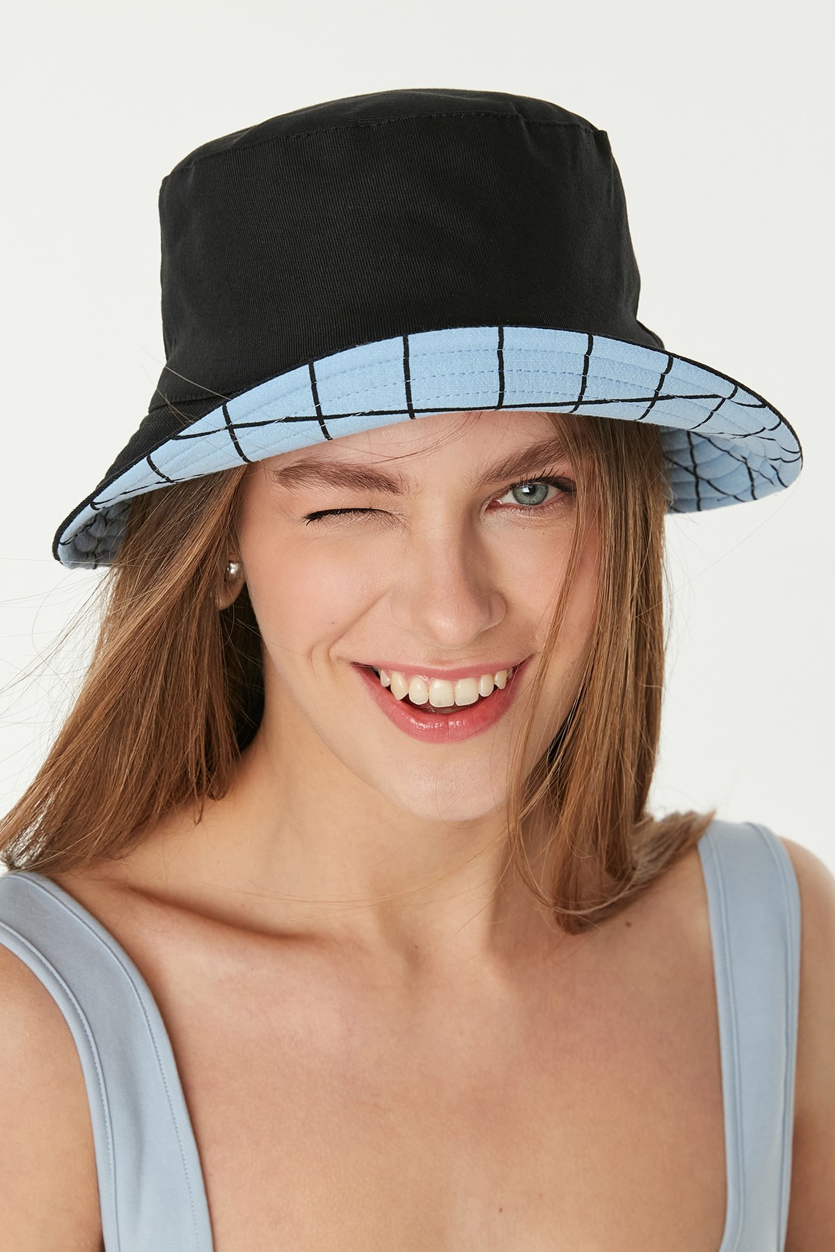 C&City Fedora Beach Hat Y1074 Blue