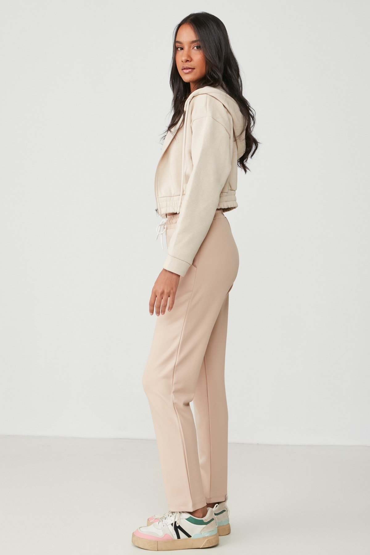 C&City Women Sweatpants 733 Milky Brown Color