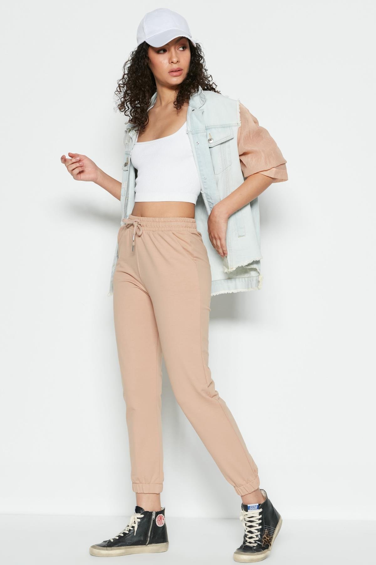 C&City Women Sweatpants 734 Milky Brown Color