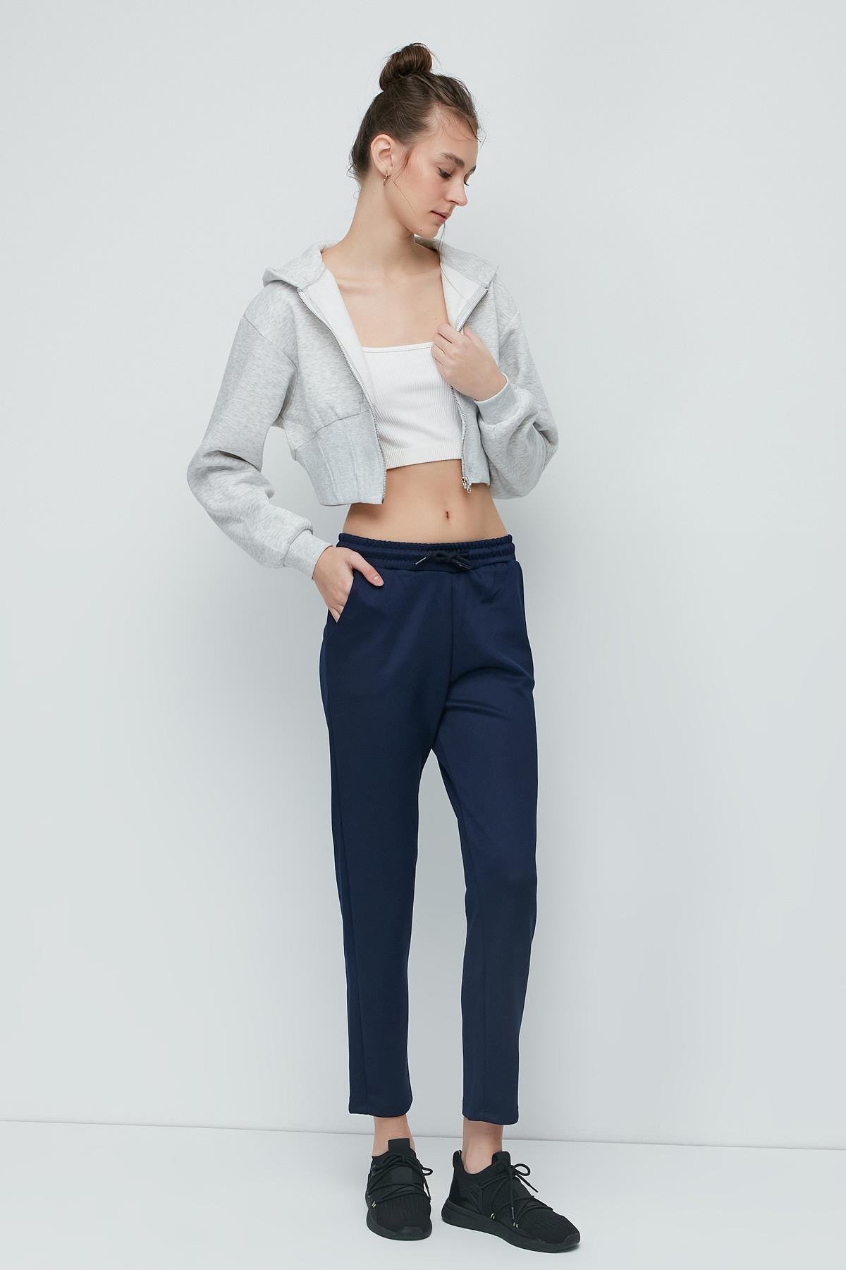 C&City Düz Paça Yandan Cepli Eşofman Altı 801 Füme 