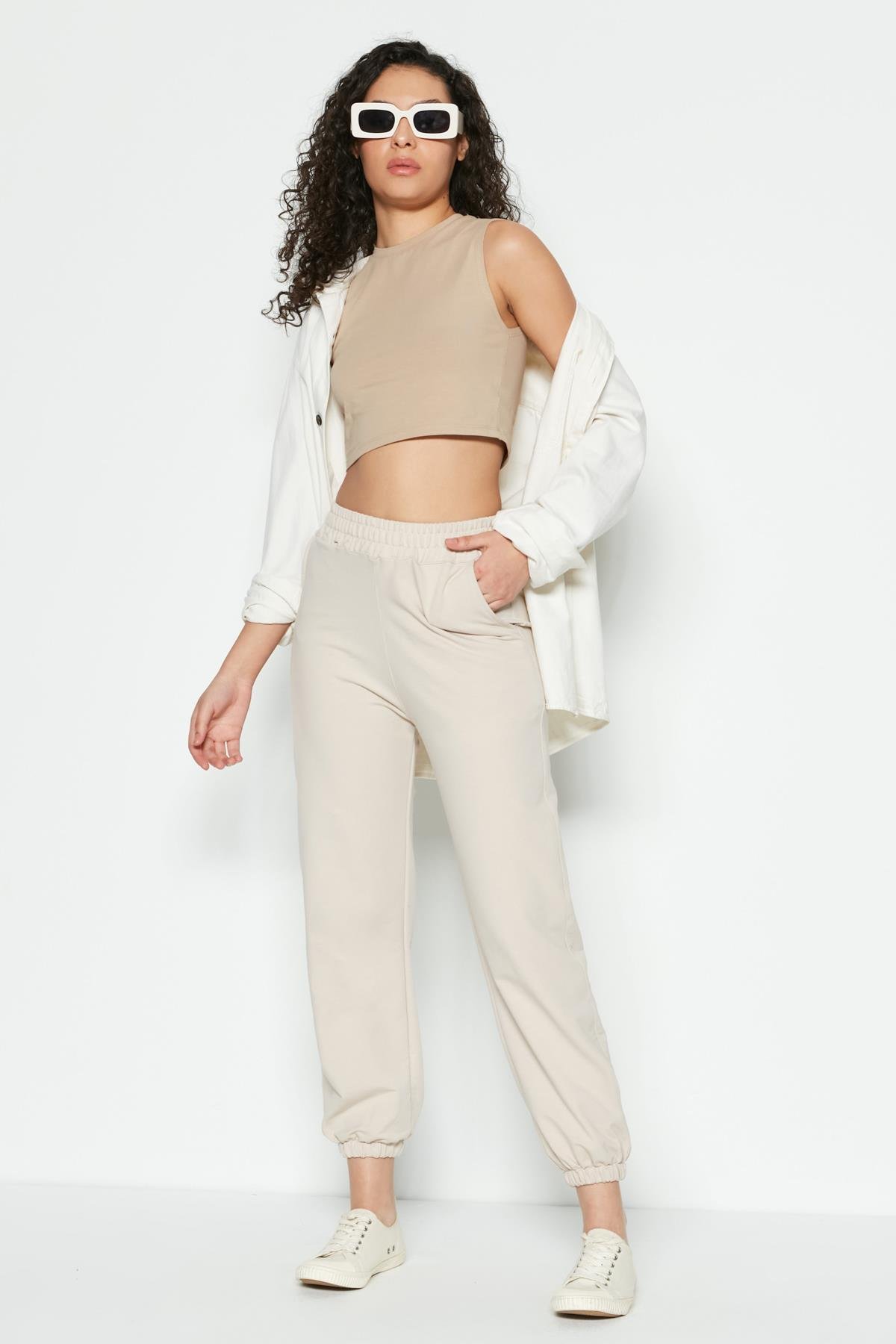 C&City Women Sweatpants 802 Cream Color