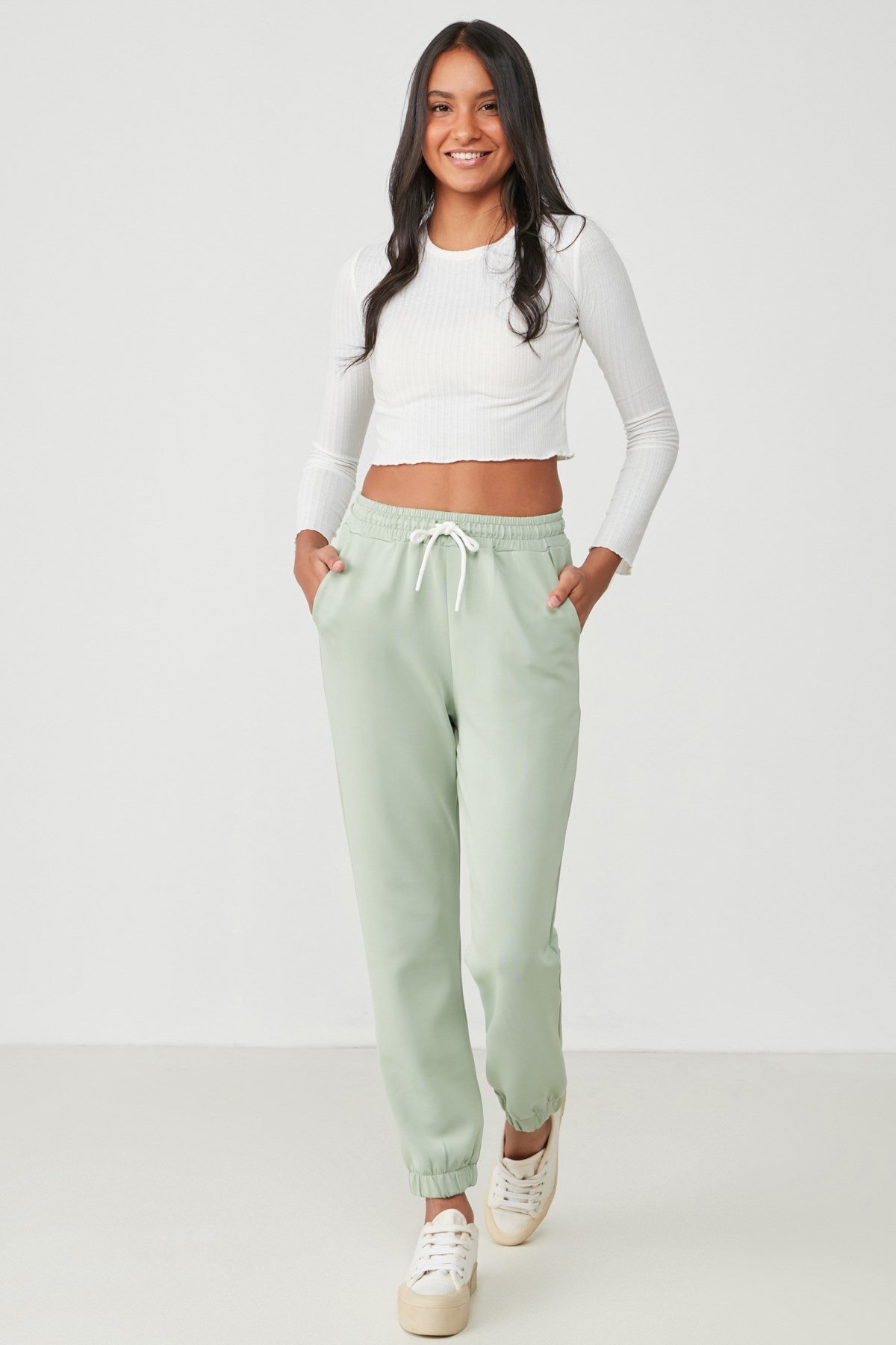 C&City Women Sweatpants 802 Pistachio Green