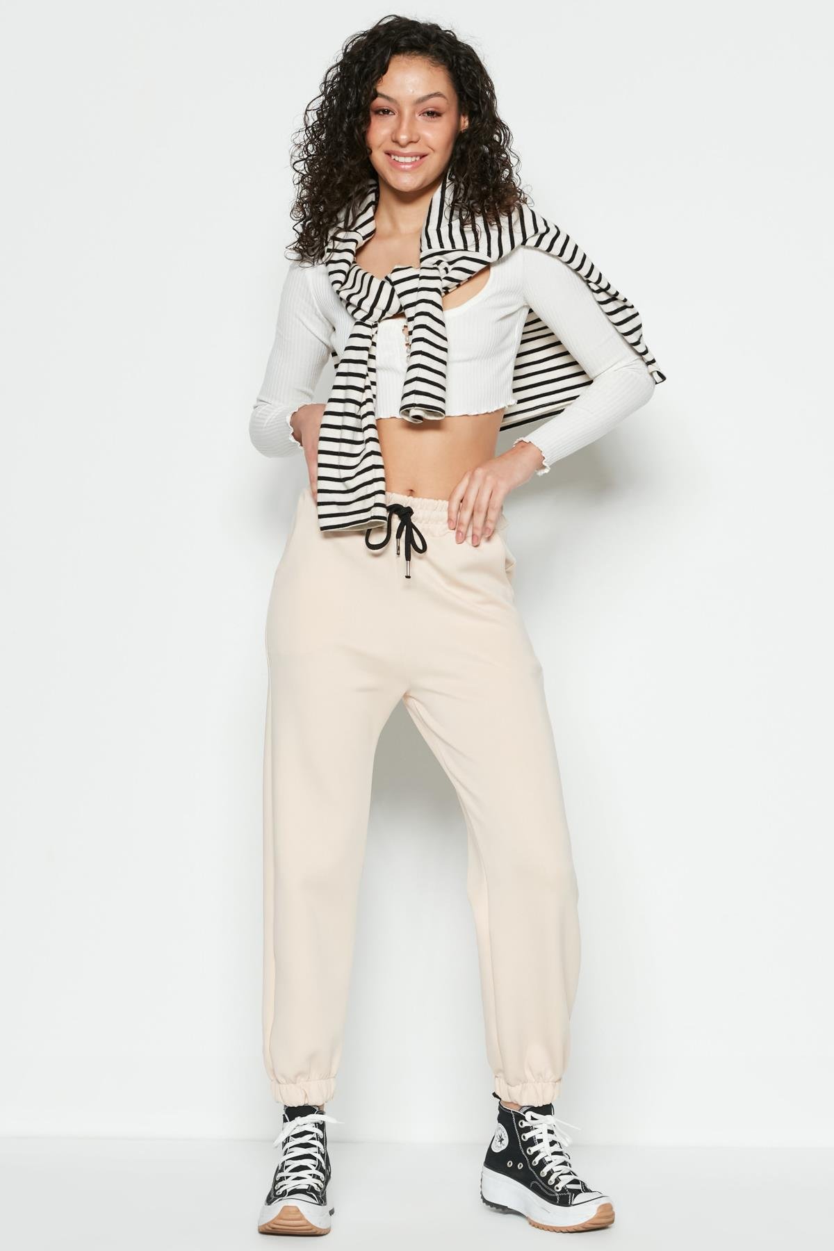 C&City Women Sweatpants 806 Cream Color