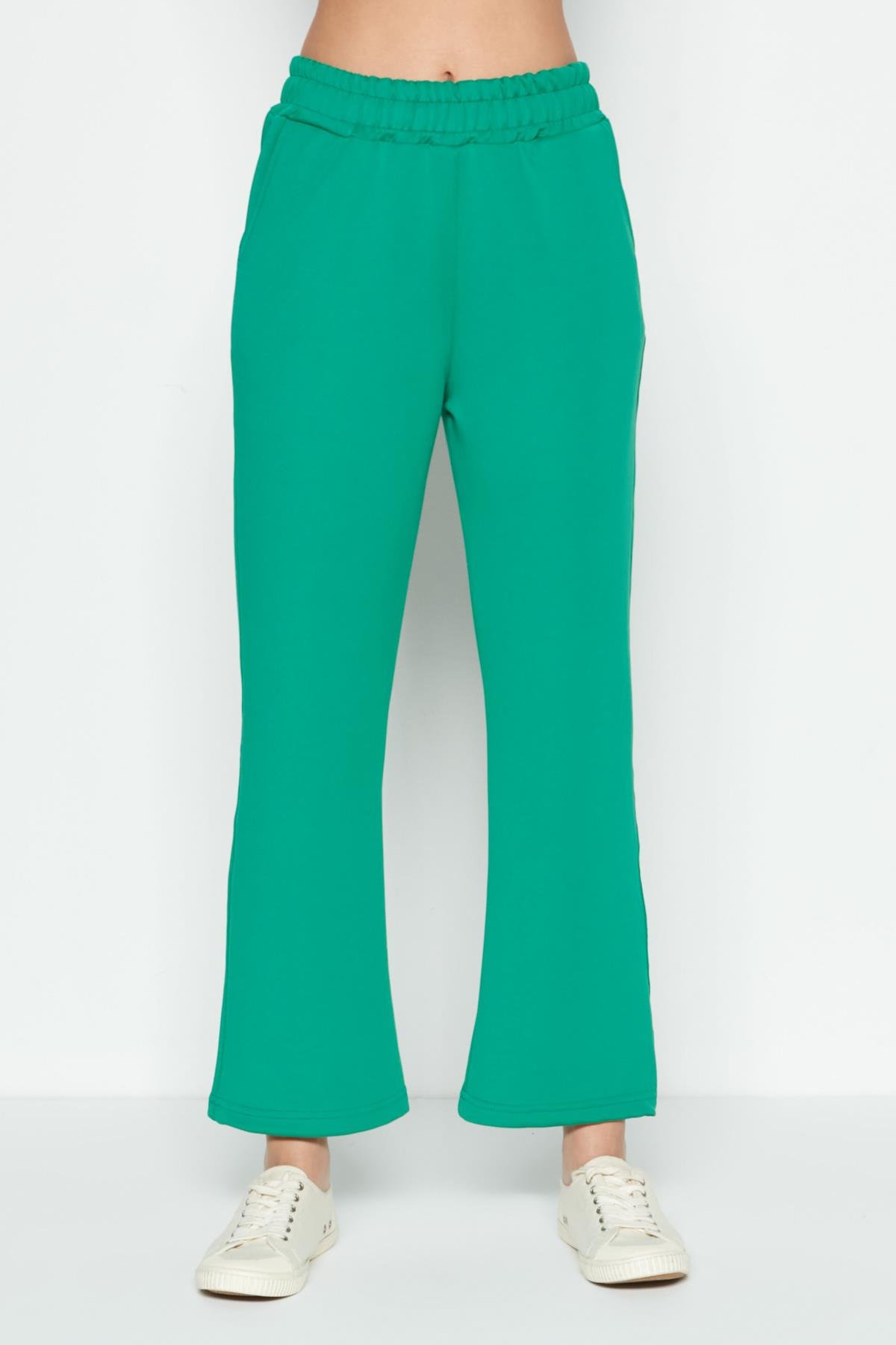 C&City İspanyol Paça Yandan Cepli Eşofman Altı 804 Füme Green