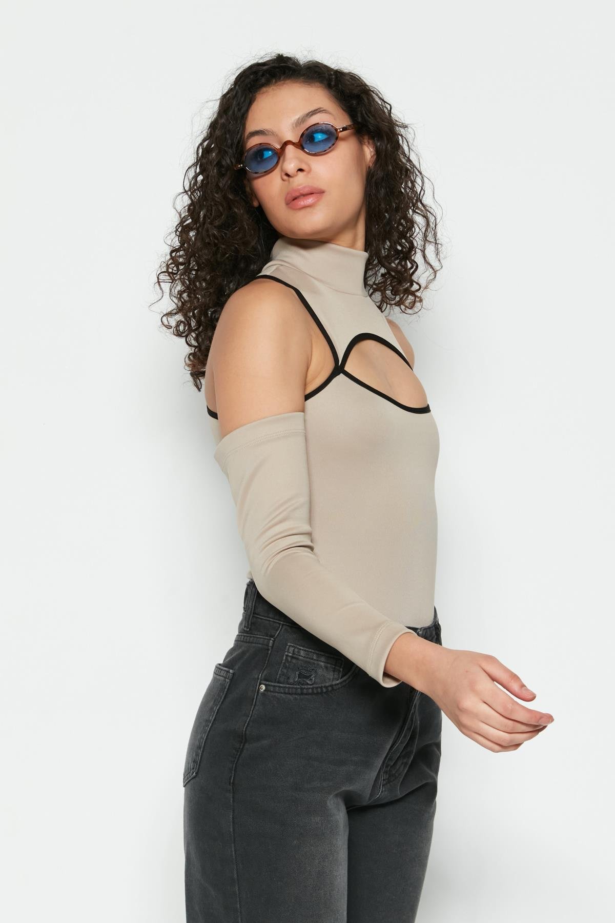 C&City Women Sexy Bodysuit 9154 Mink