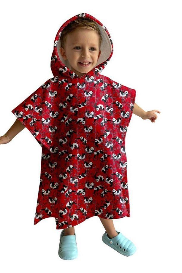 C&City Kids Beach Towel Poncho C1701 Red