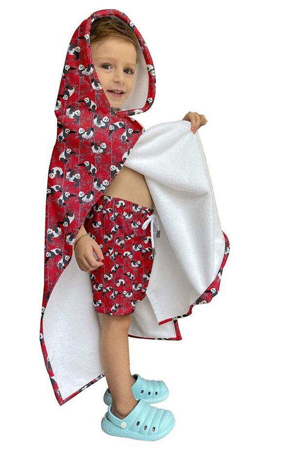C&City Kids Beach Towel Poncho C1701 Red