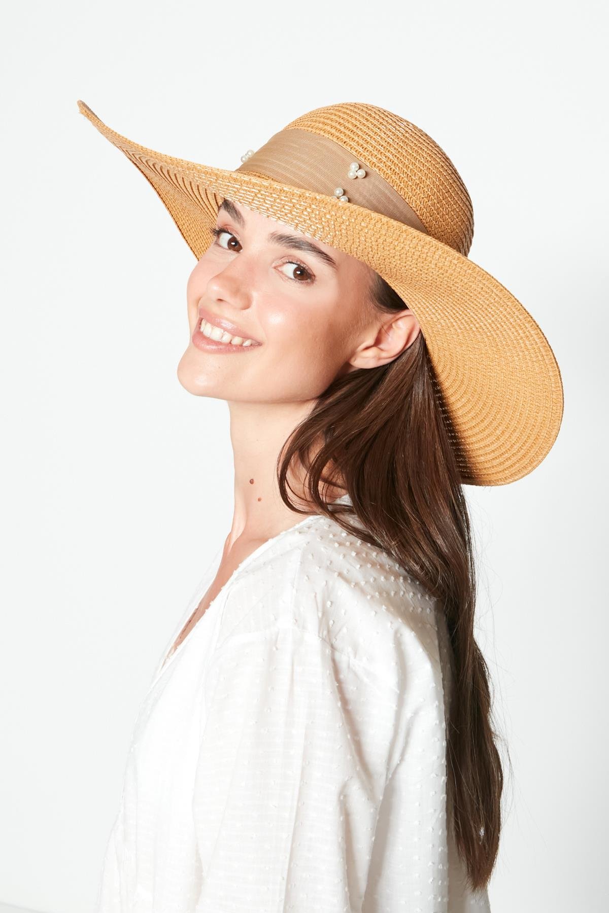 C&City Women Straw Hat Y23730-21 Camel Color