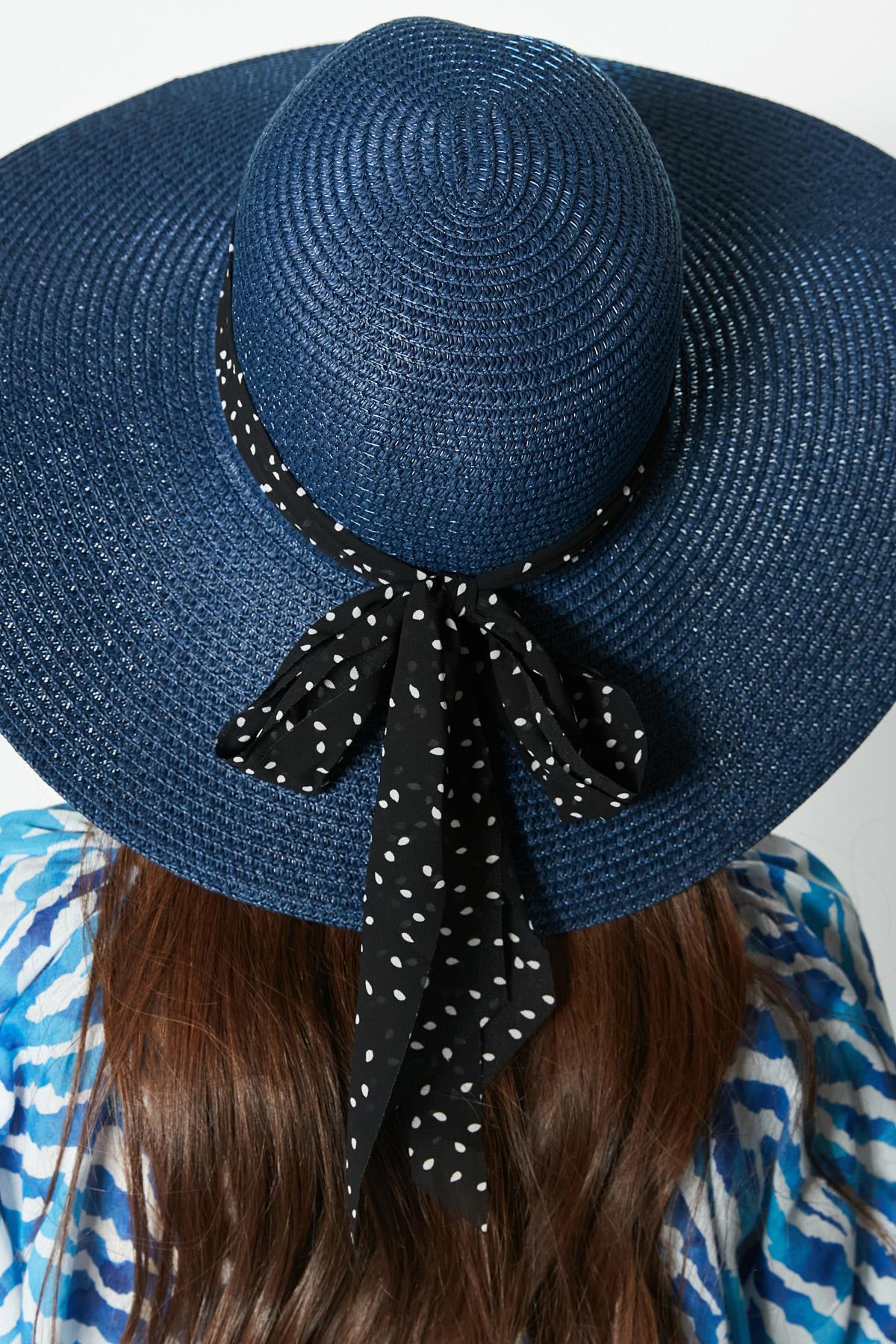 C&City Women Straw Hat Y23730-24 Navy Blue