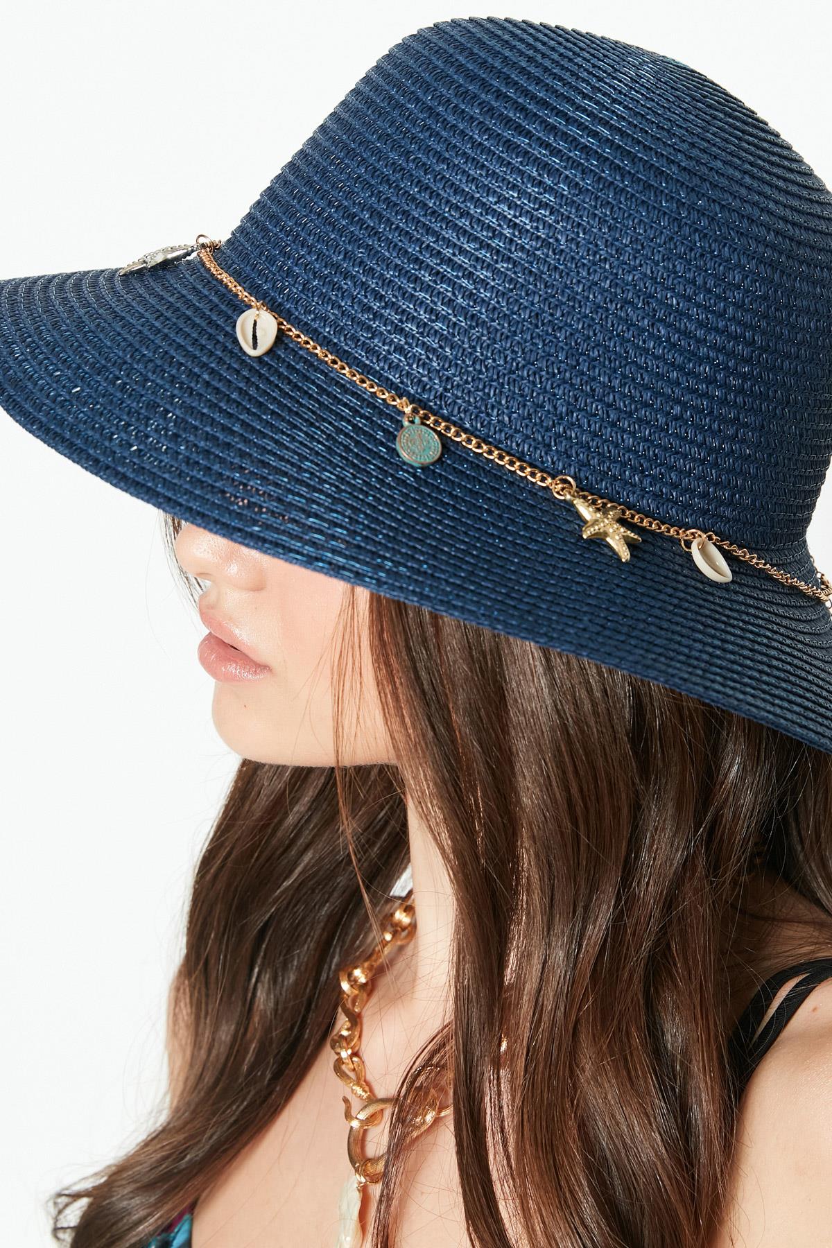 C&City Women Straw Hat Y23730-51 Navy Blue