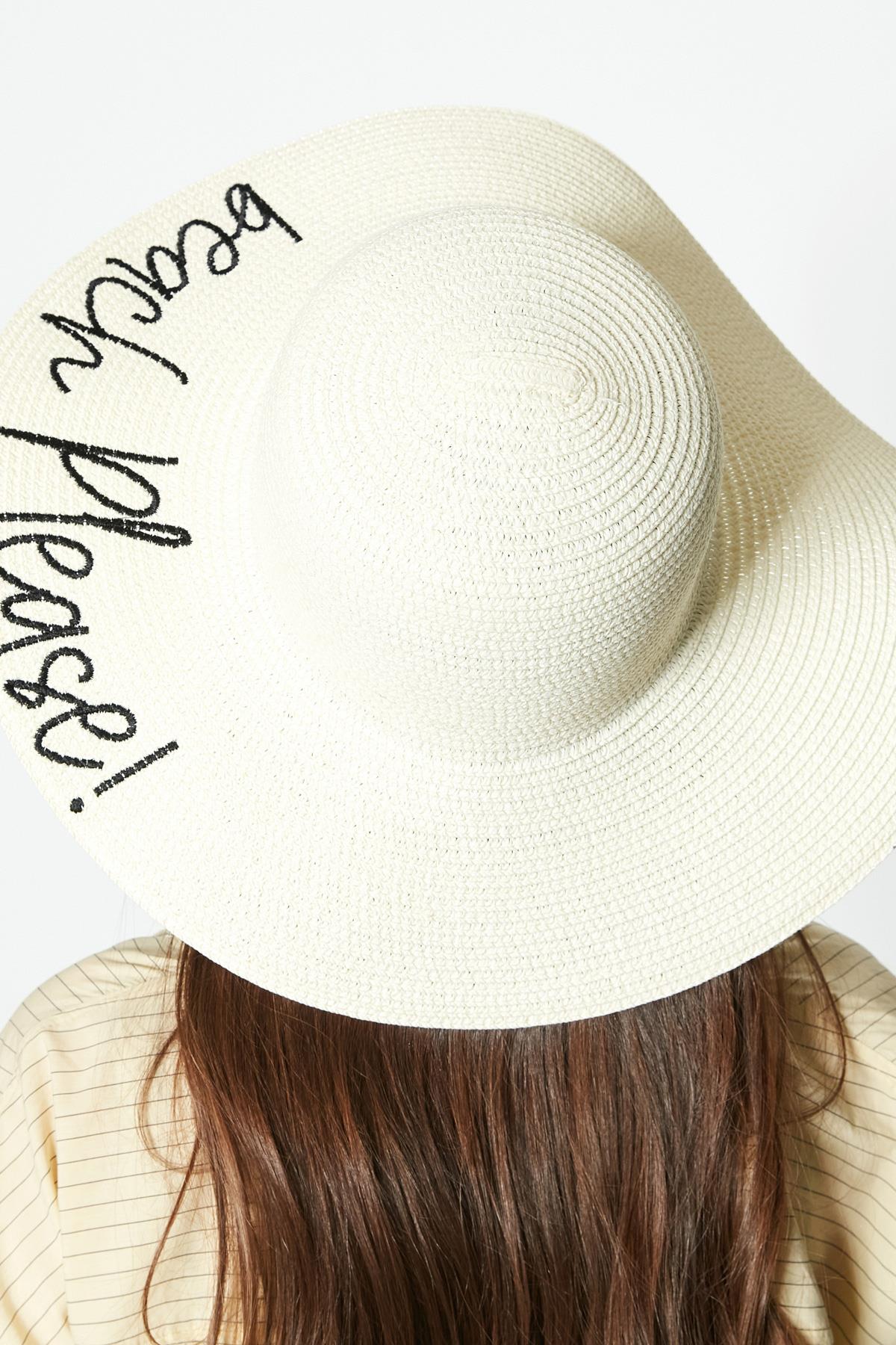 C&City Beach Please Hasır Plaj Şapkası Y8203 Krem Cream Color