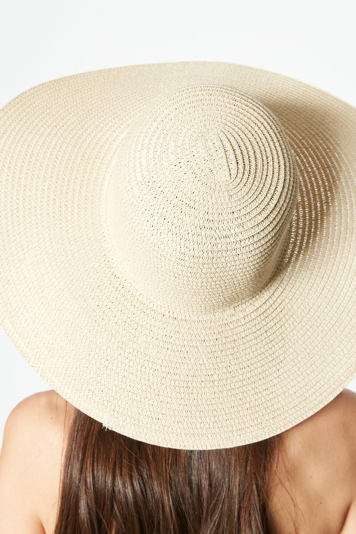 C&City Kısa Kenar Hasır Plaj Şapkası Y8201 Açık Bej Light Beige