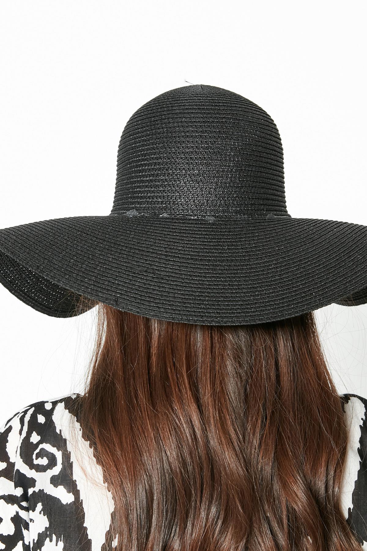 C&City Kısa Kenar Hasır Plaj Şapkası Y8201 Açık Bej Black