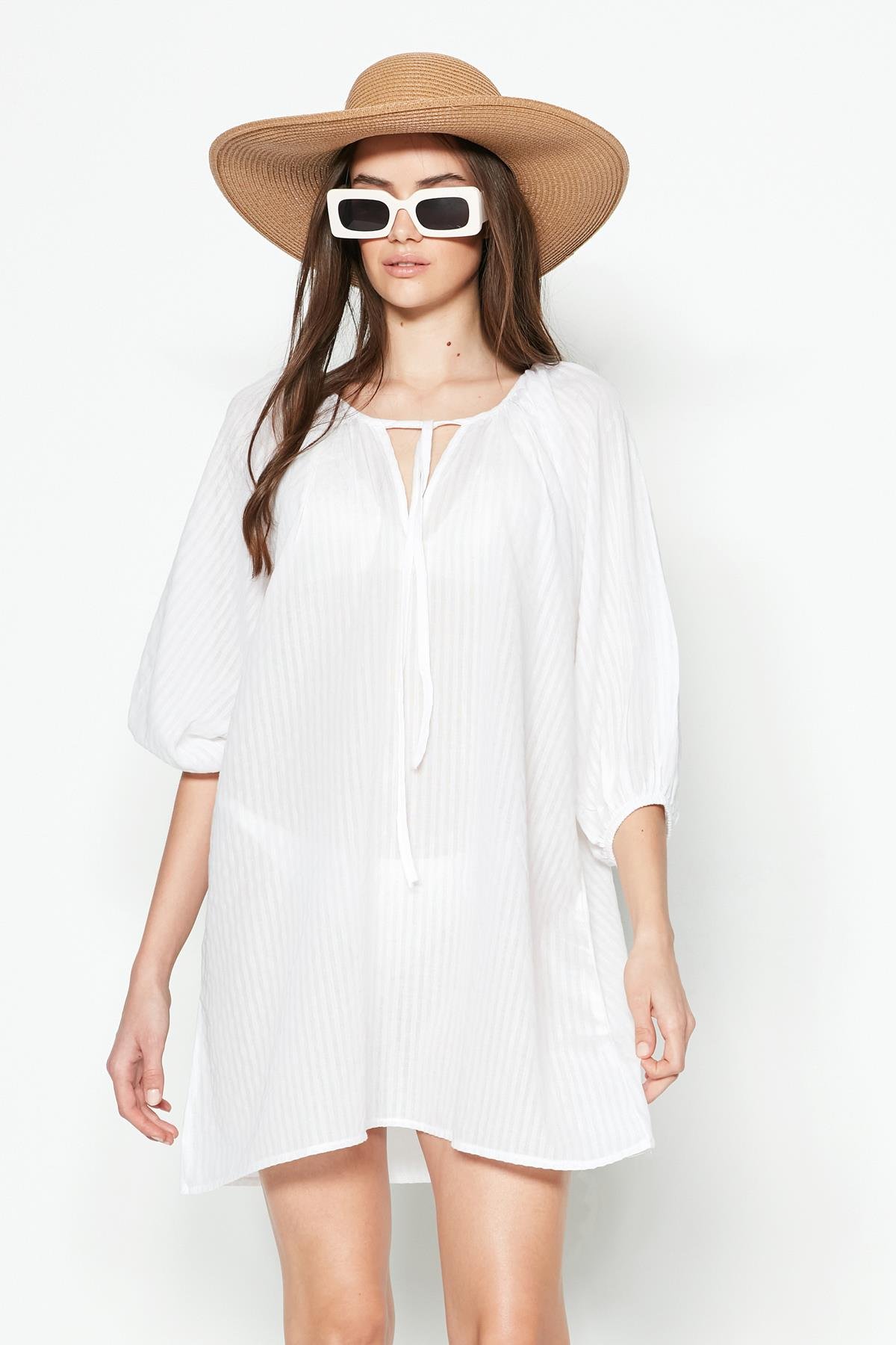 C&City Elbise Pareo 2327 Turuncu/Mavi White