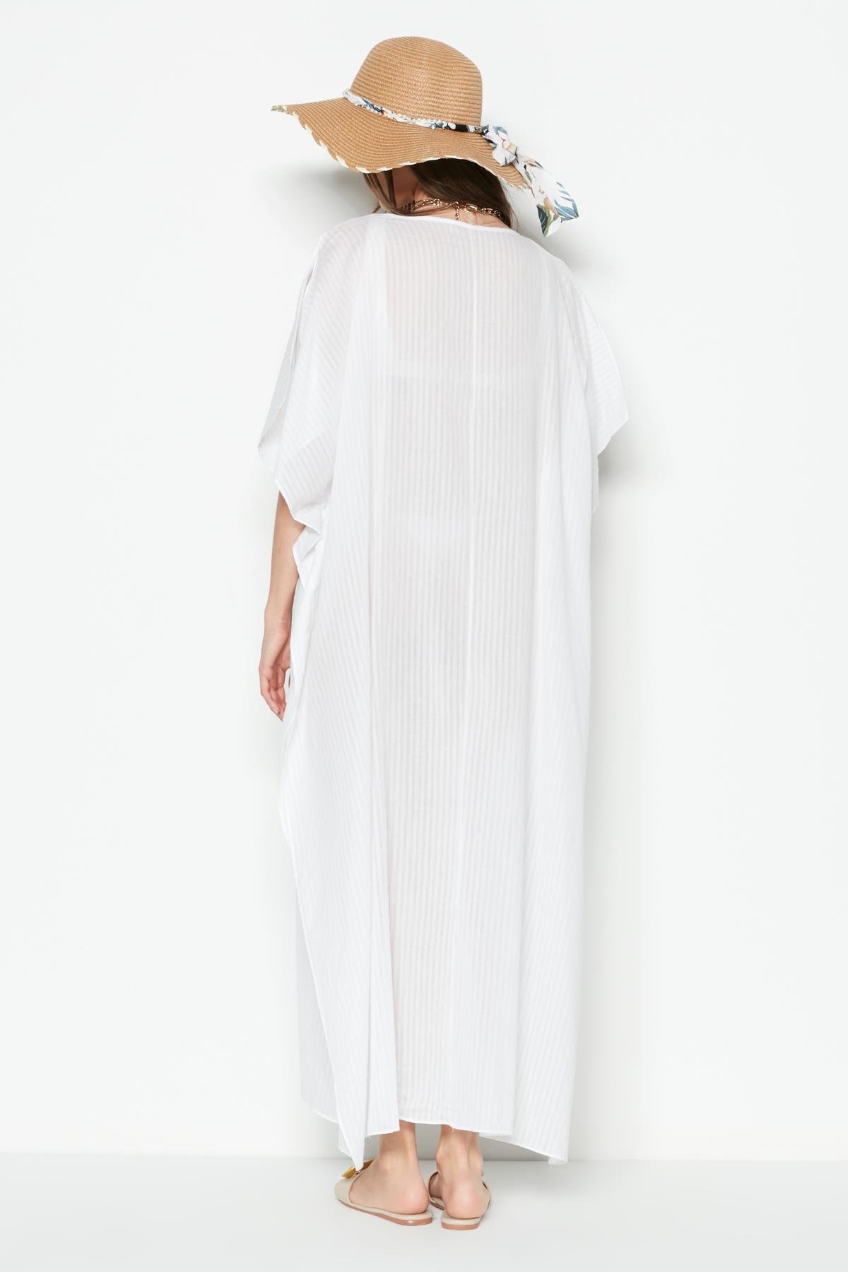 C&City Büyük Beden Elbise Pareo 2330 Çok Renkli White