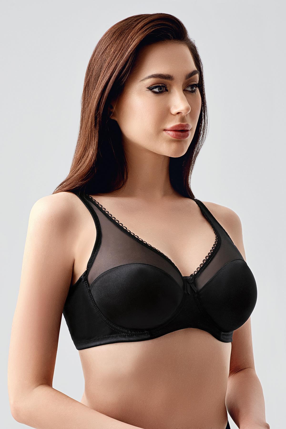 C&City Tulle Detail Minimiser Bra C12304 Black