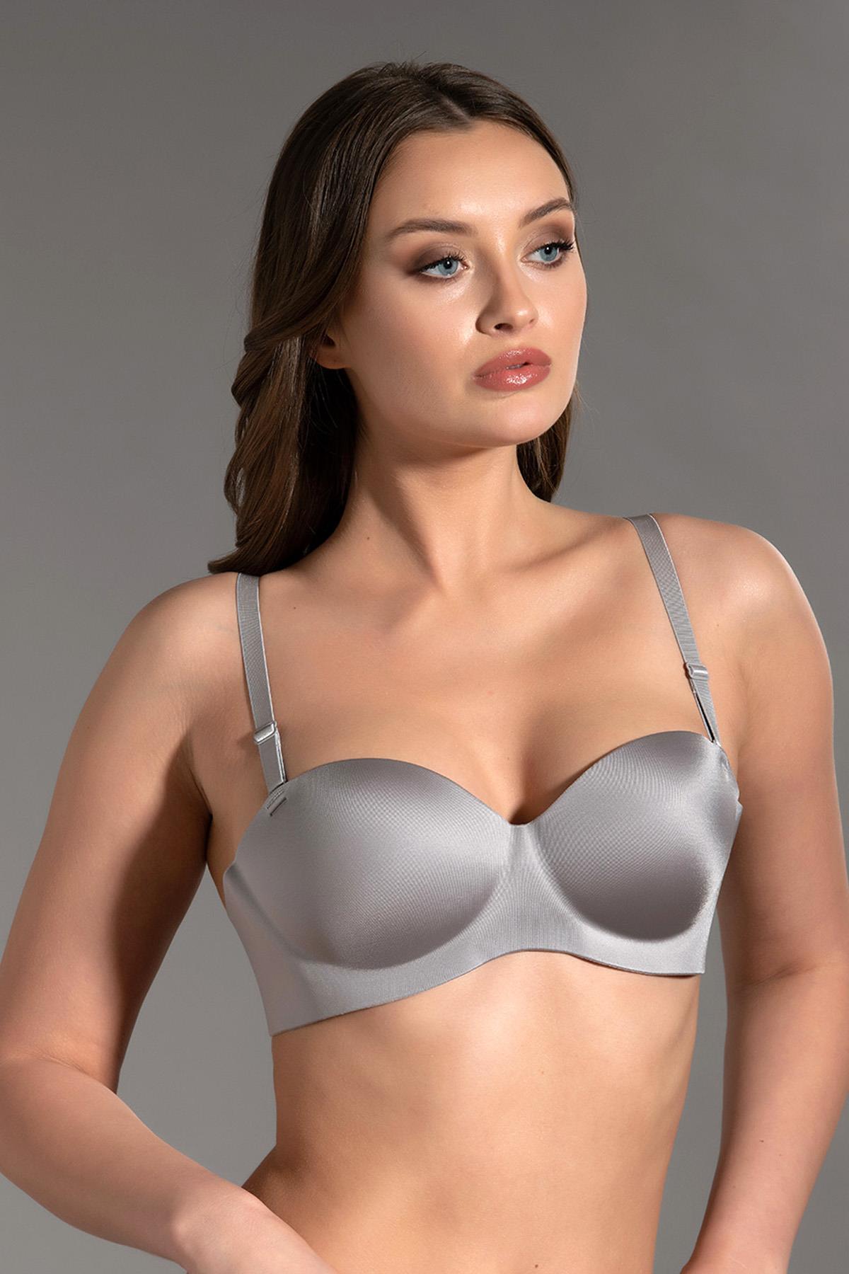 C&City Non Padded Laser Strapless C16050 Grey