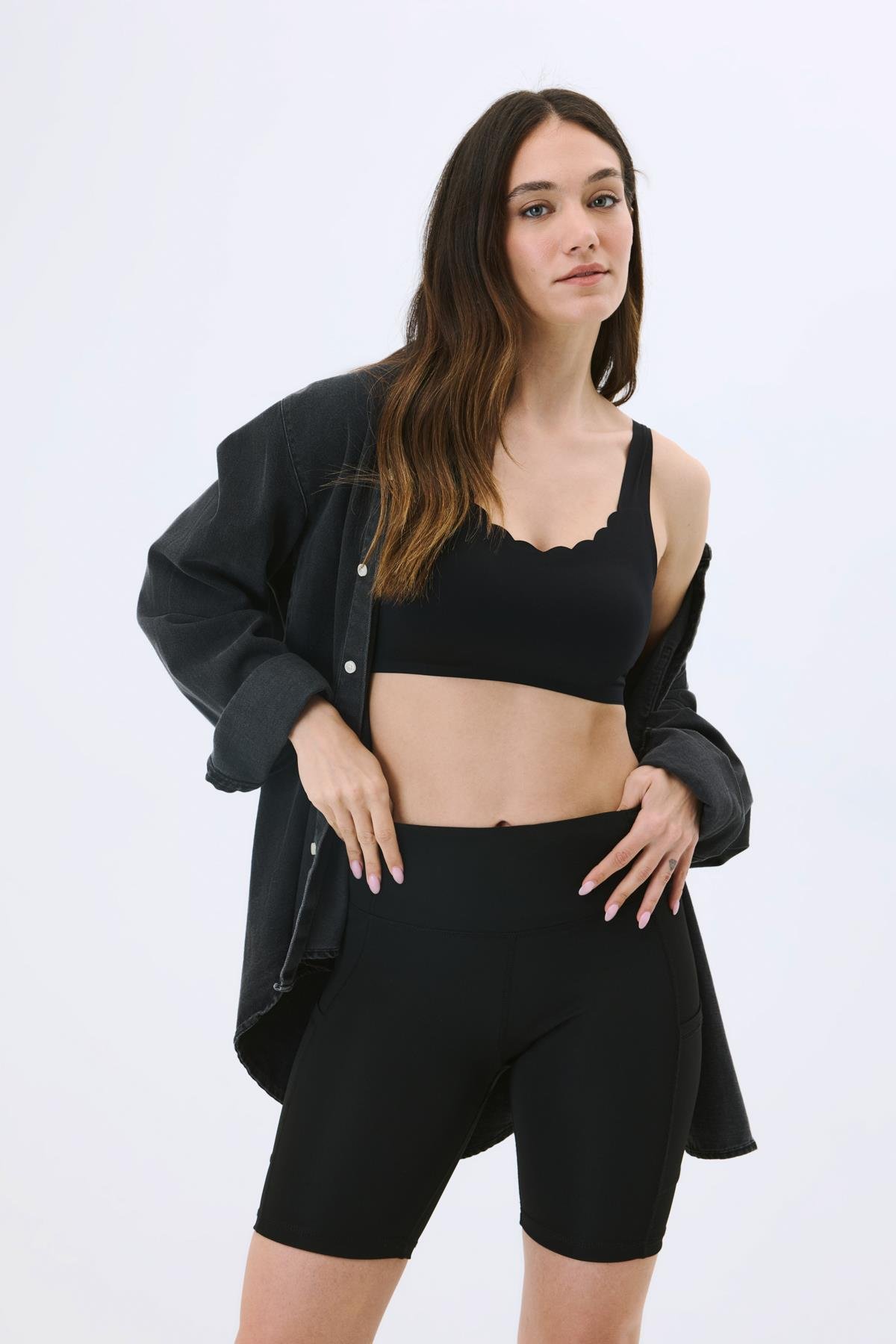 C&City Non-Wireless Seamless Laser Bra with Removable Pads C26130 Black