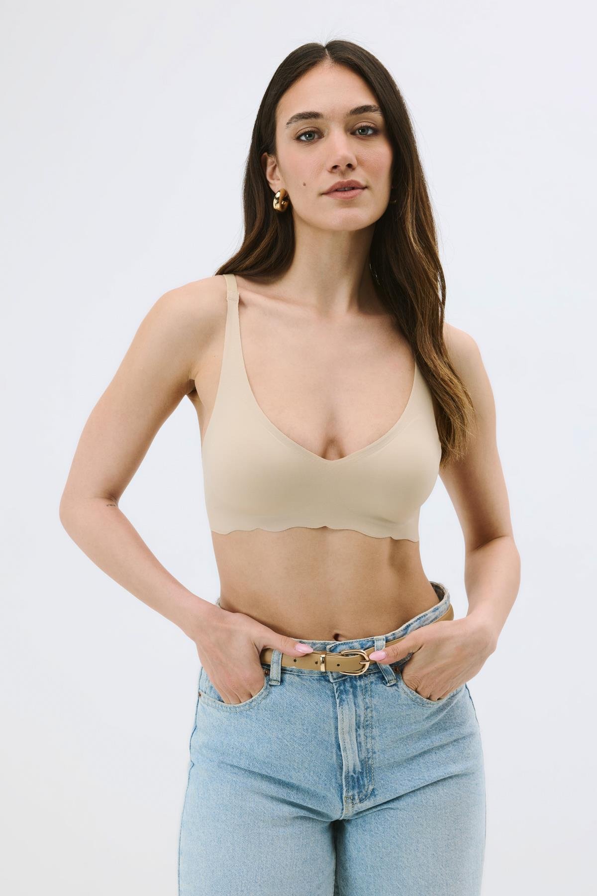 C&City Balensiz Dikişsiz Lazer Çıkarılabilir Pedli Sütyen C26150 Siyah Skin