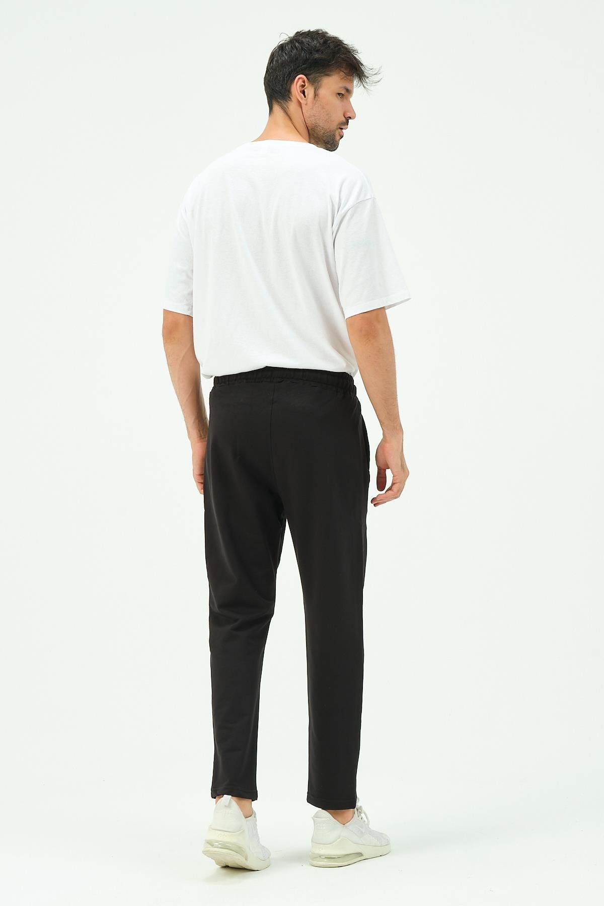 C&City Men Straight-Leg Sweatpants with Side Pockets 780  Black