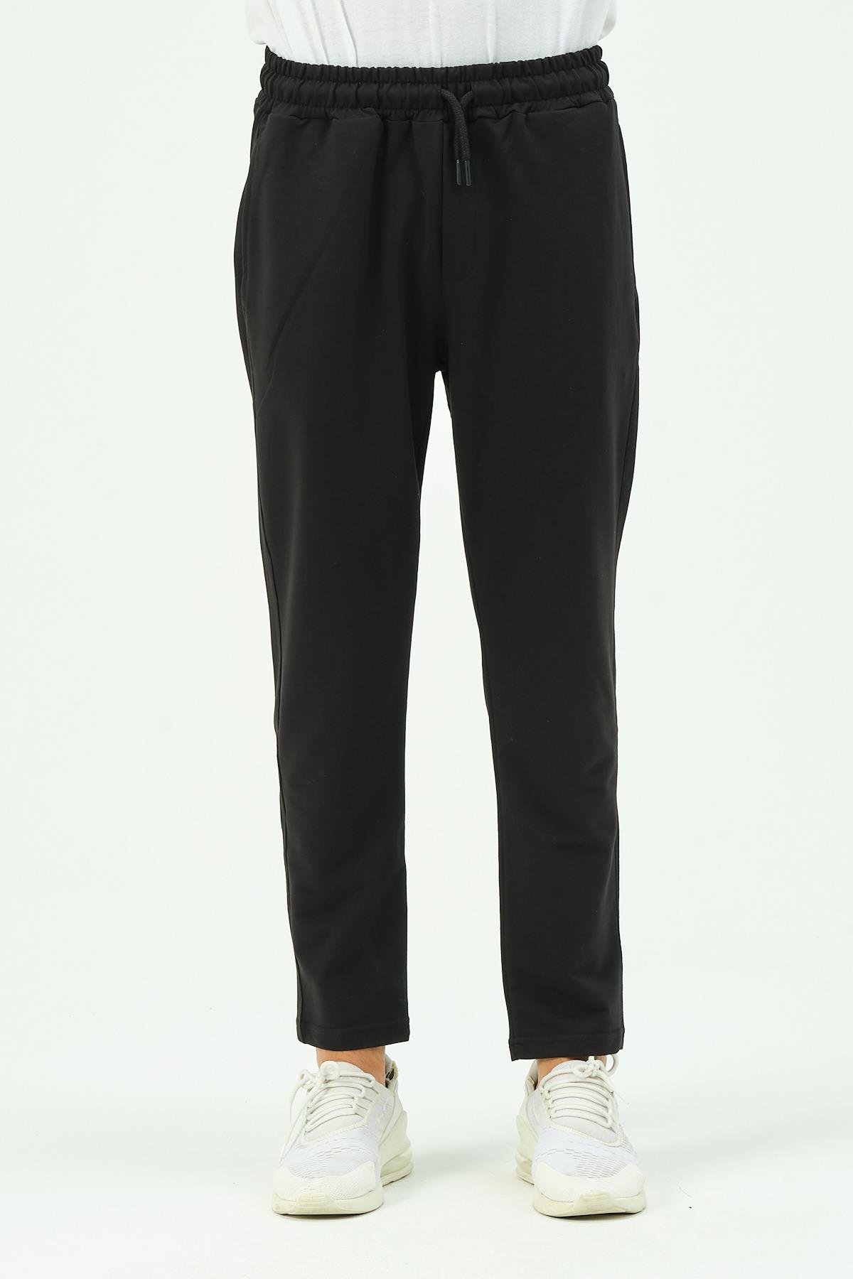 C&City Men Straight-Leg Sweatpants with Side Pockets 780  Black