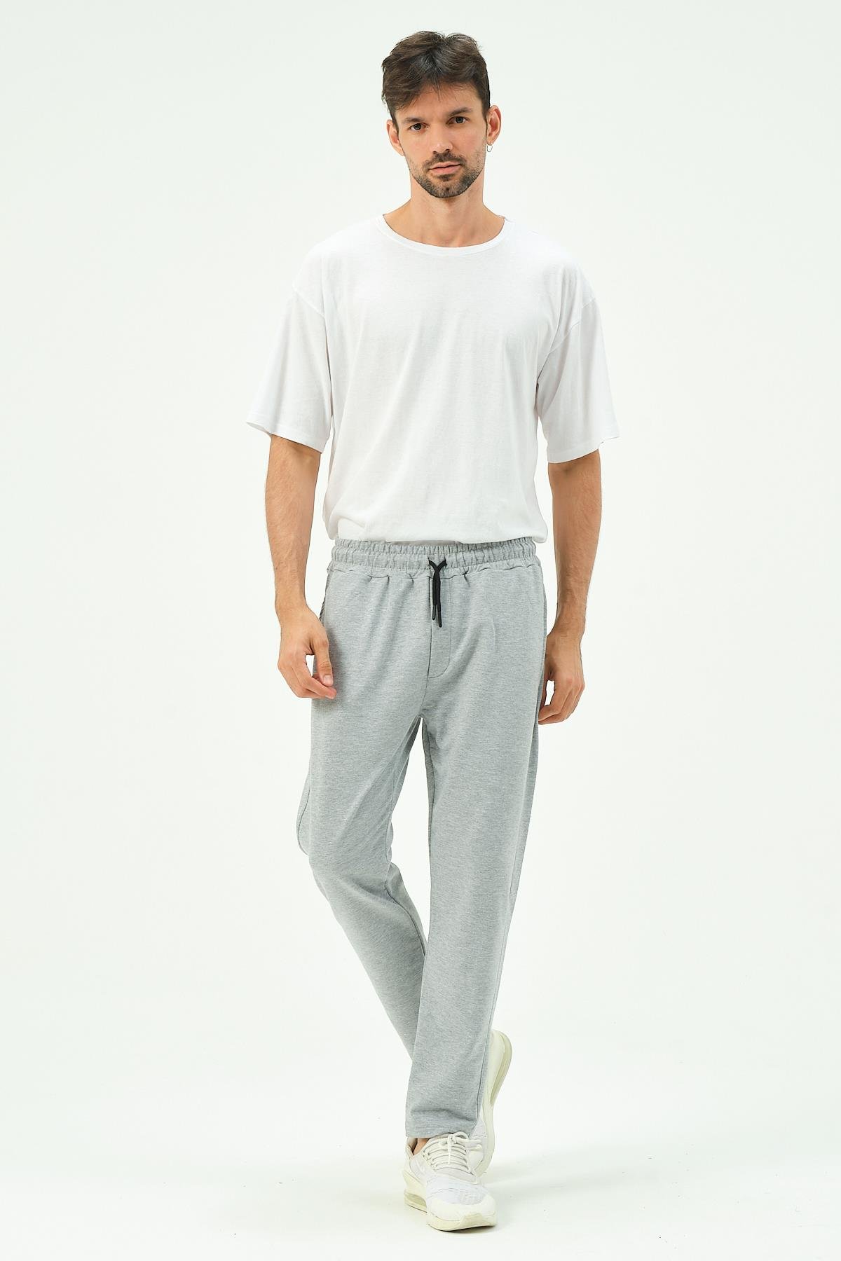 C&City Men Straight-Leg Sweatpants with Side Pockets 780  Grey