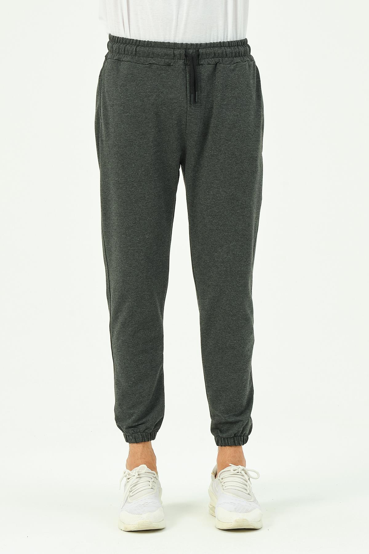 C&City Men Elastic Leg Sweatpants with Side Pockets 781 Anthracite