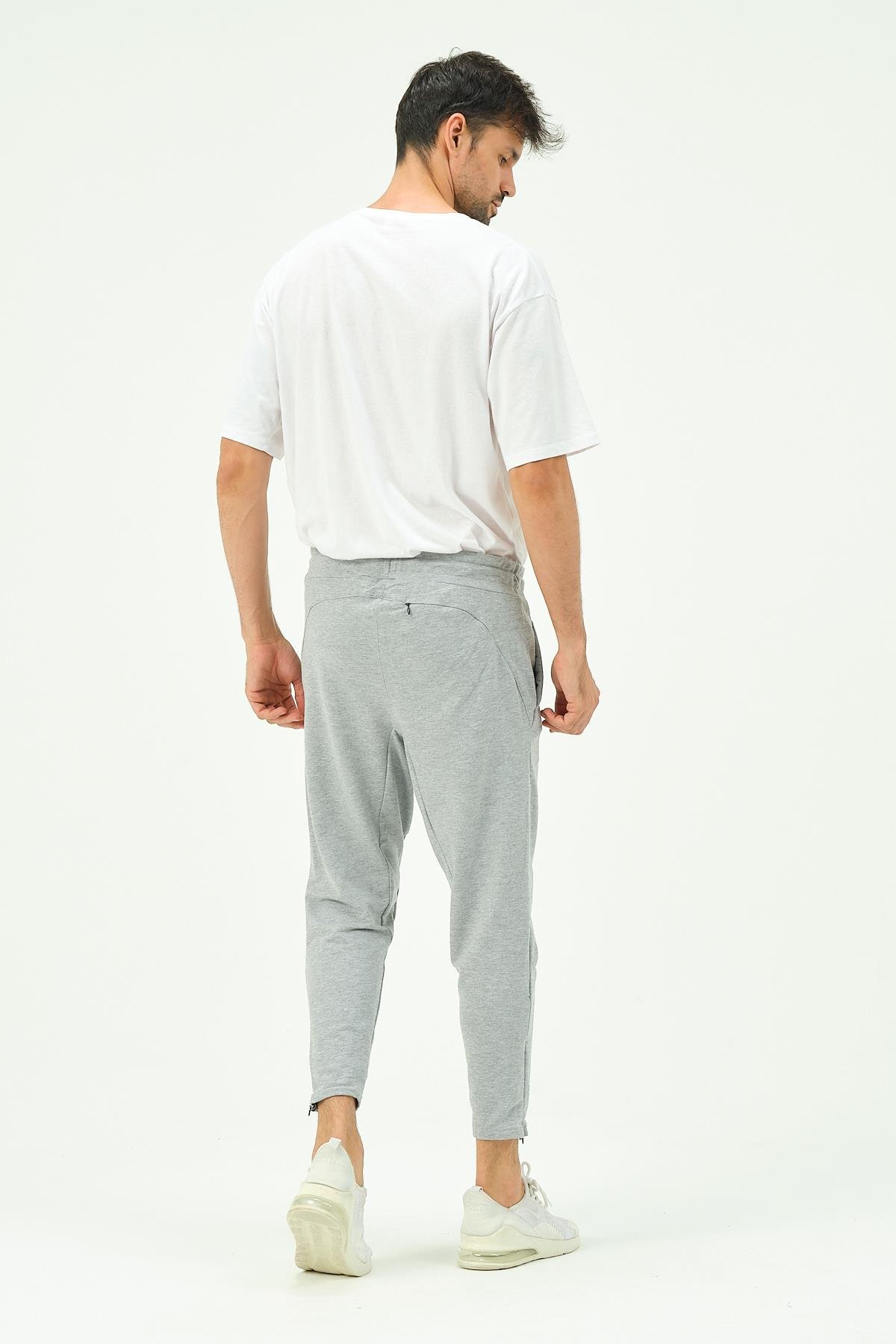 C&City Men Zippered Sweatpants with Back Pocket 782 Grey