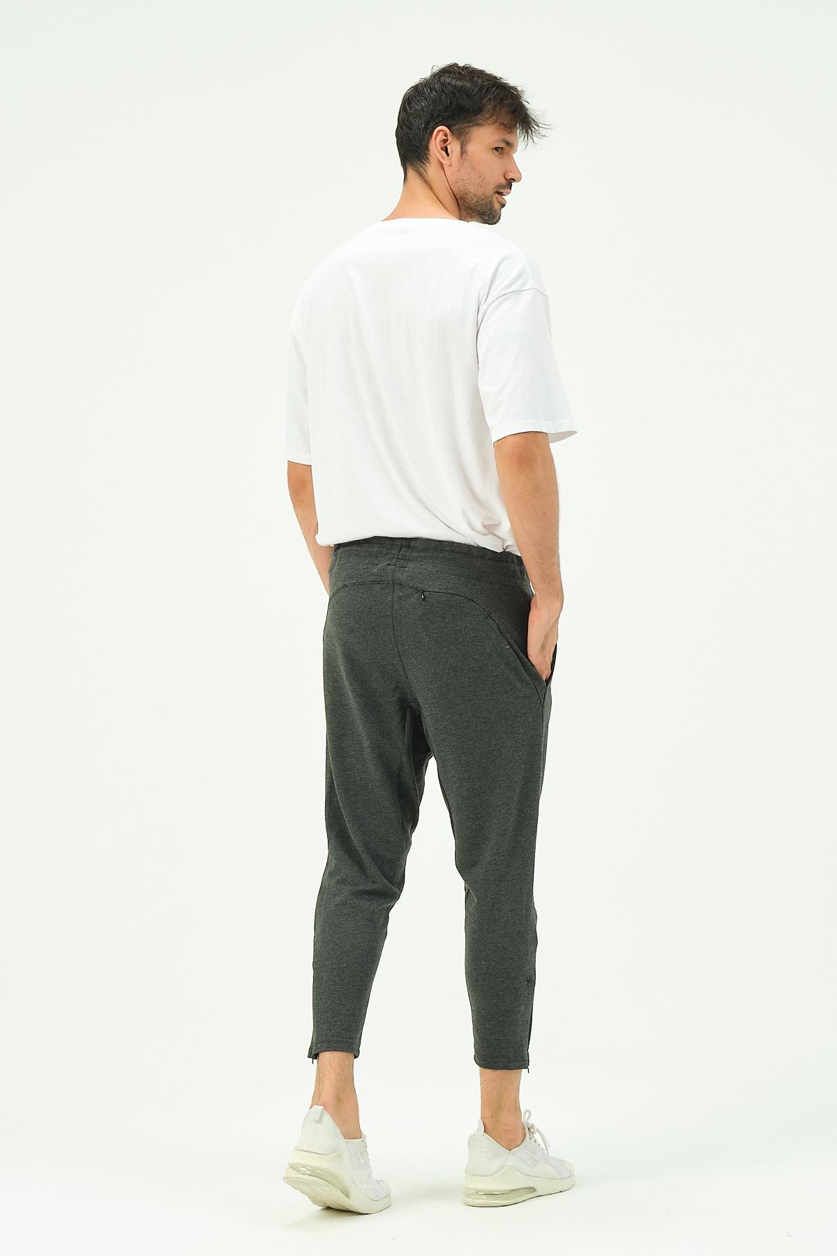 C&City Men Zippered Sweatpants with Back Pocket 782 Anthracite
