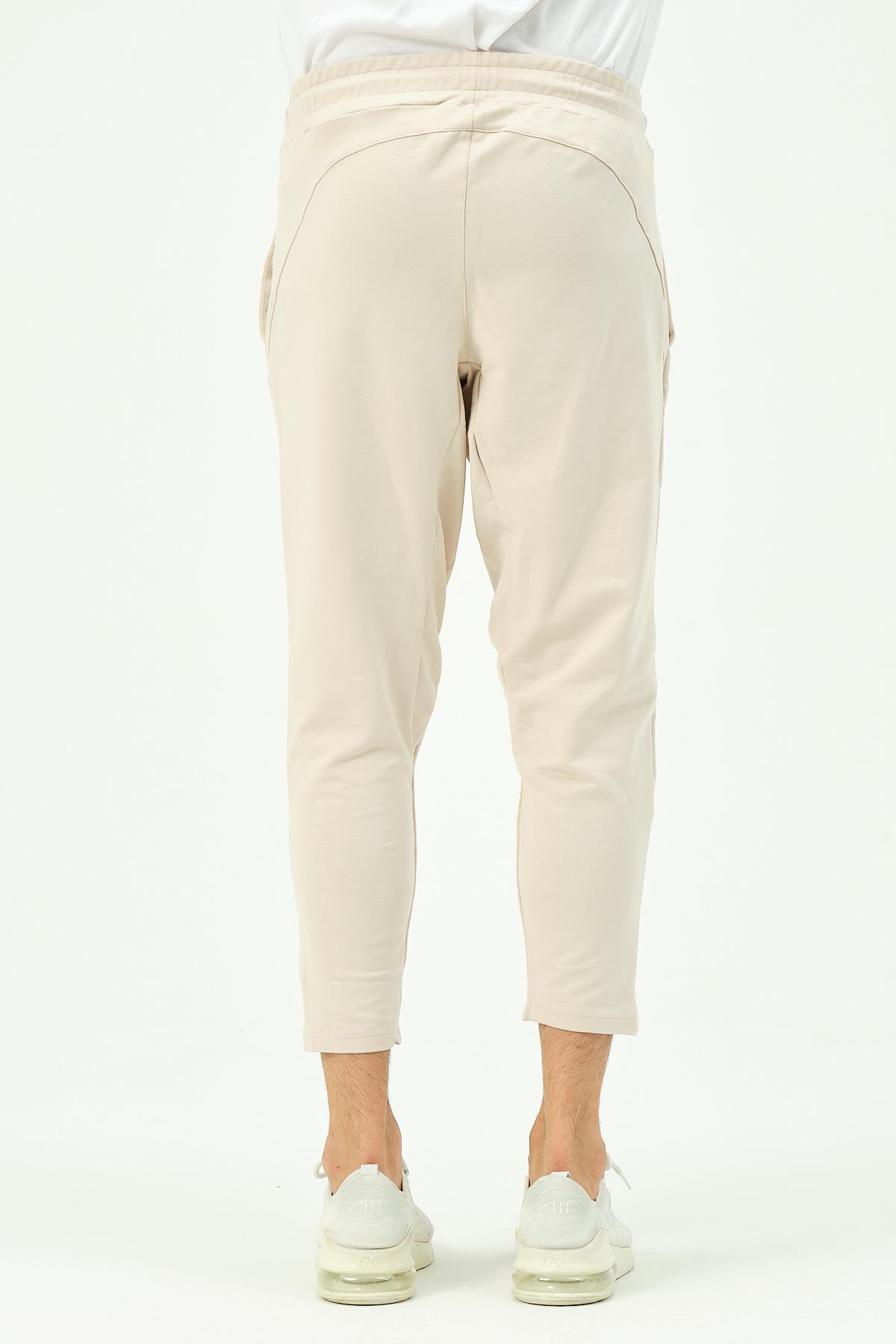 C&City Men Straight Leg Sweatpants with Back Pocket 783 Stone Color