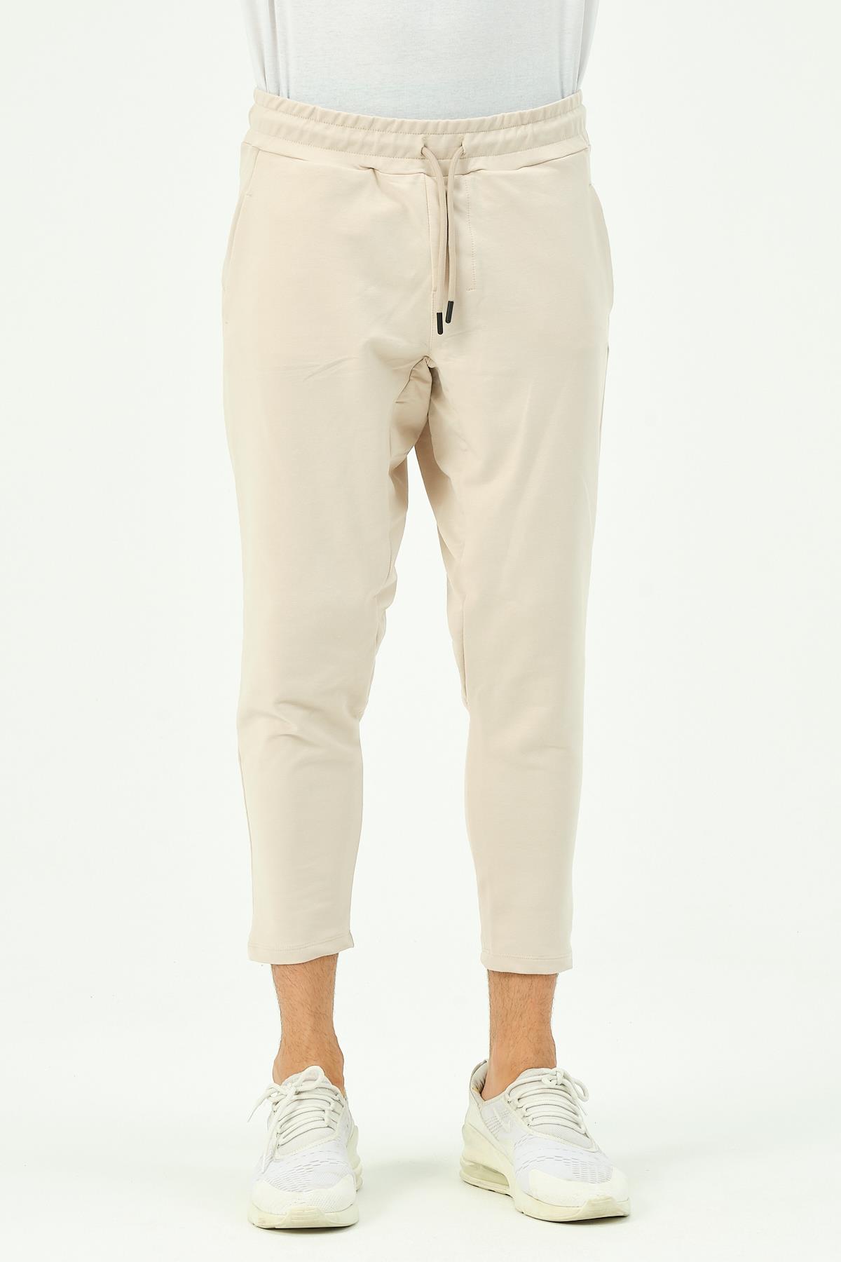 C&City Men Straight Leg Sweatpants with Back Pocket 783 Stone Color