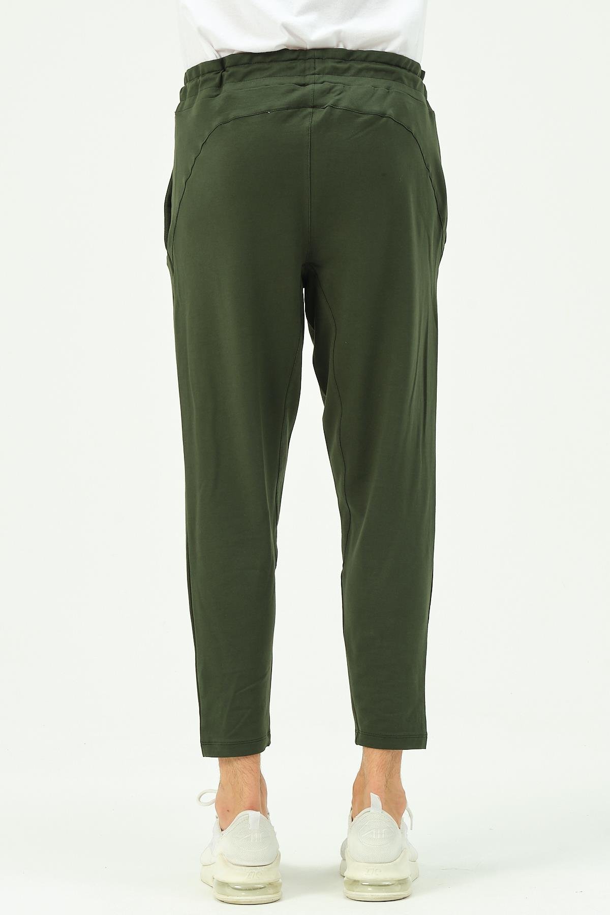 C&City Men Straight Leg Sweatpants with Back Pocket 783 Khaki