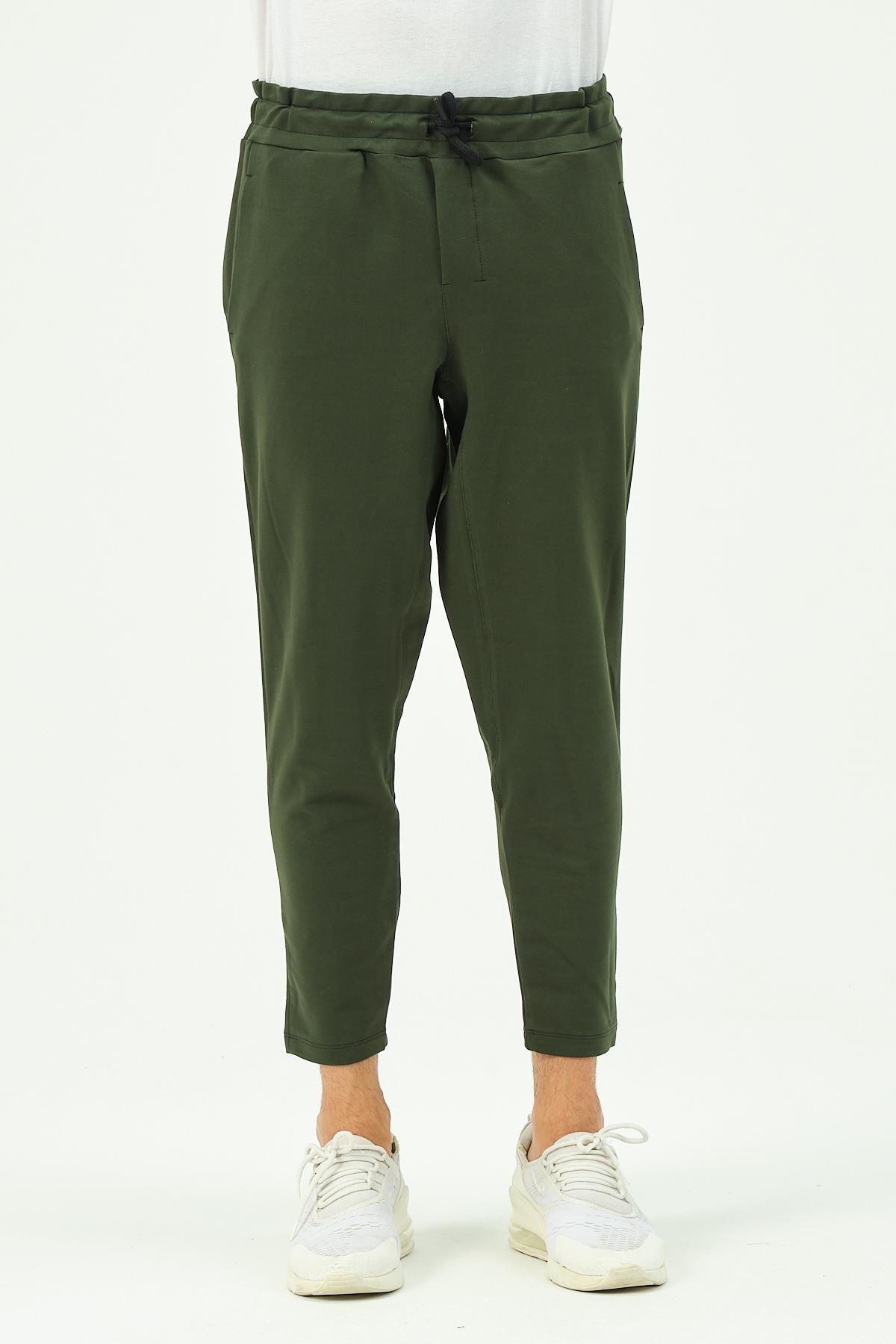 C&City Men Straight Leg Sweatpants with Back Pocket 783 Khaki
