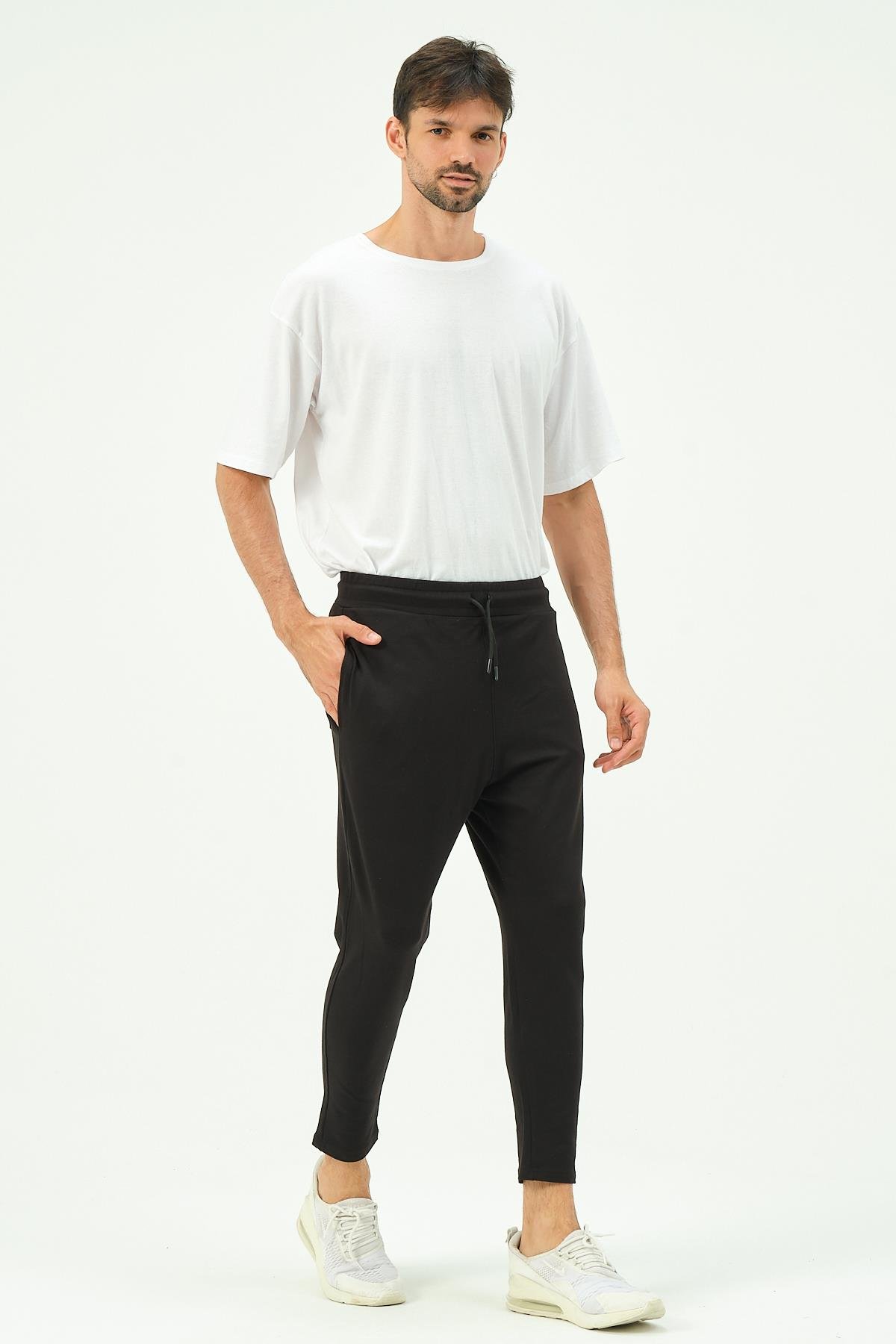 C&City Men Loose-Fit Straight Leg Sweatpants 785  Black