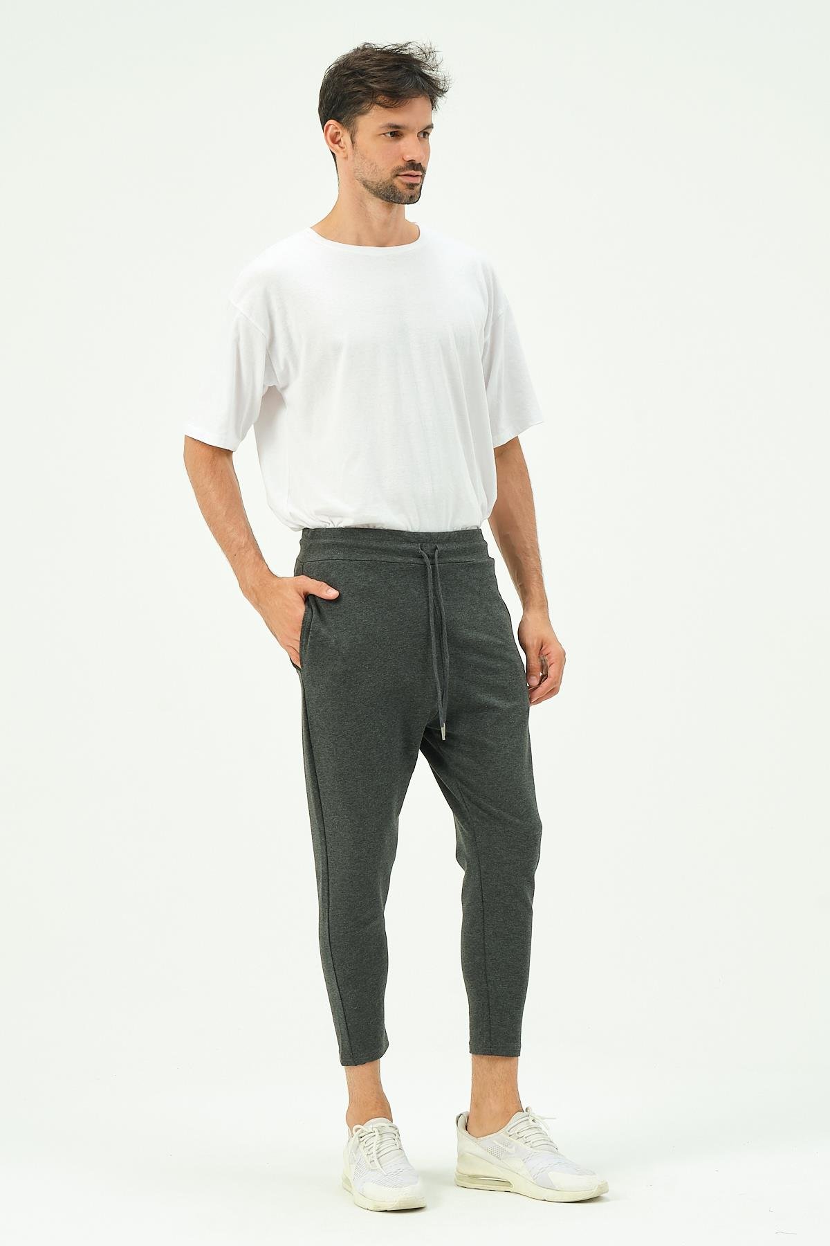 C&City Men Loose-Fit Straight Leg Sweatpants 785  Anthracite