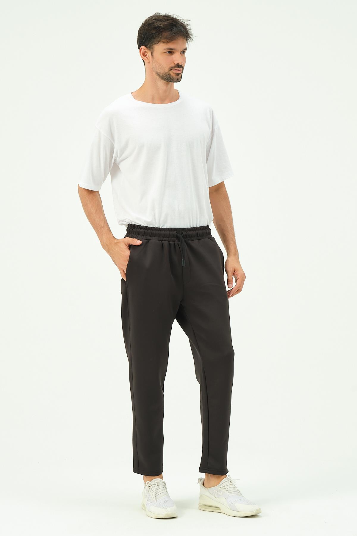C&City Men Straight Leg Sweatpants with Side Pockets 852 Black