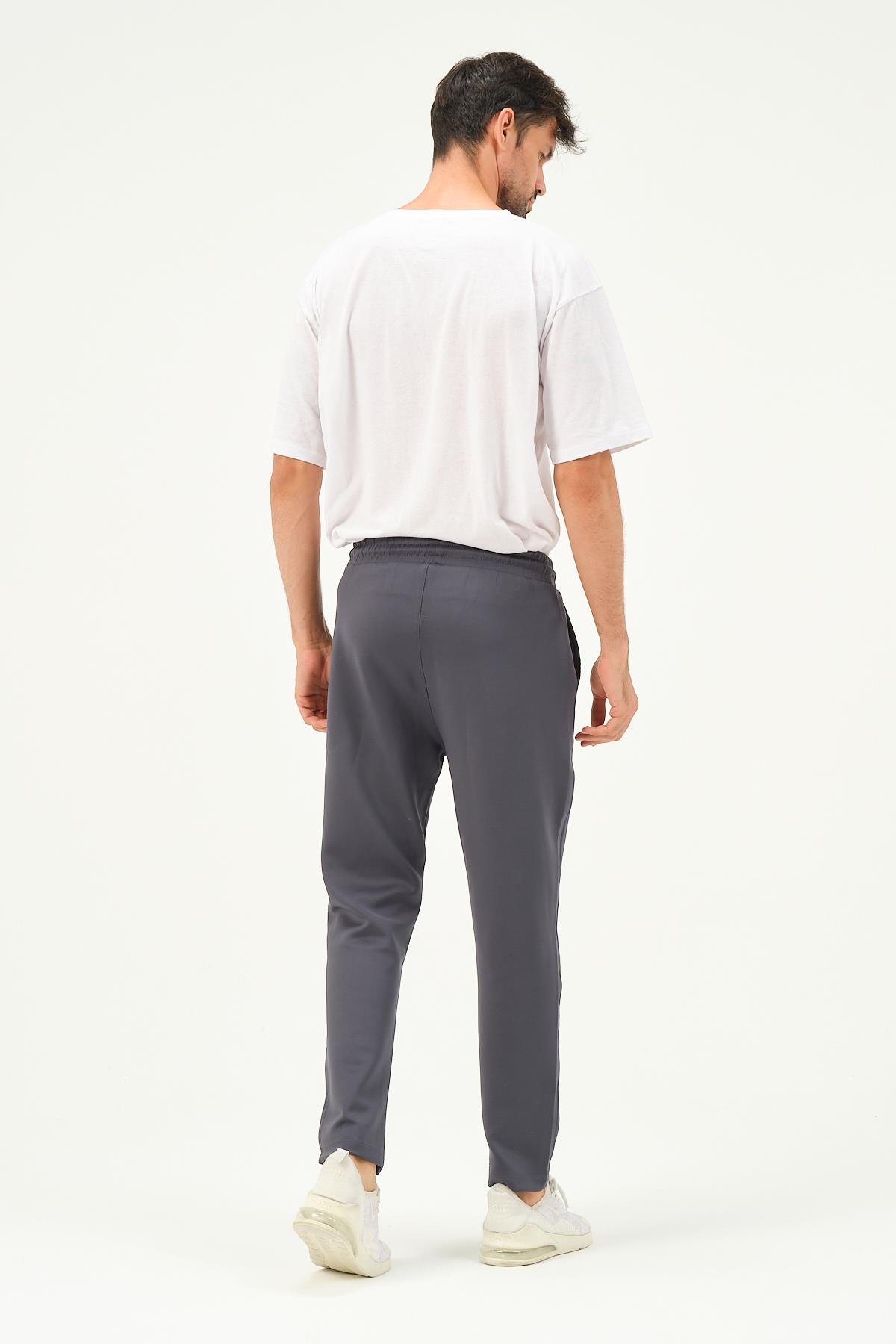 C&City Men Straight Leg Sweatpants with Side Pockets 852 Smoked Color