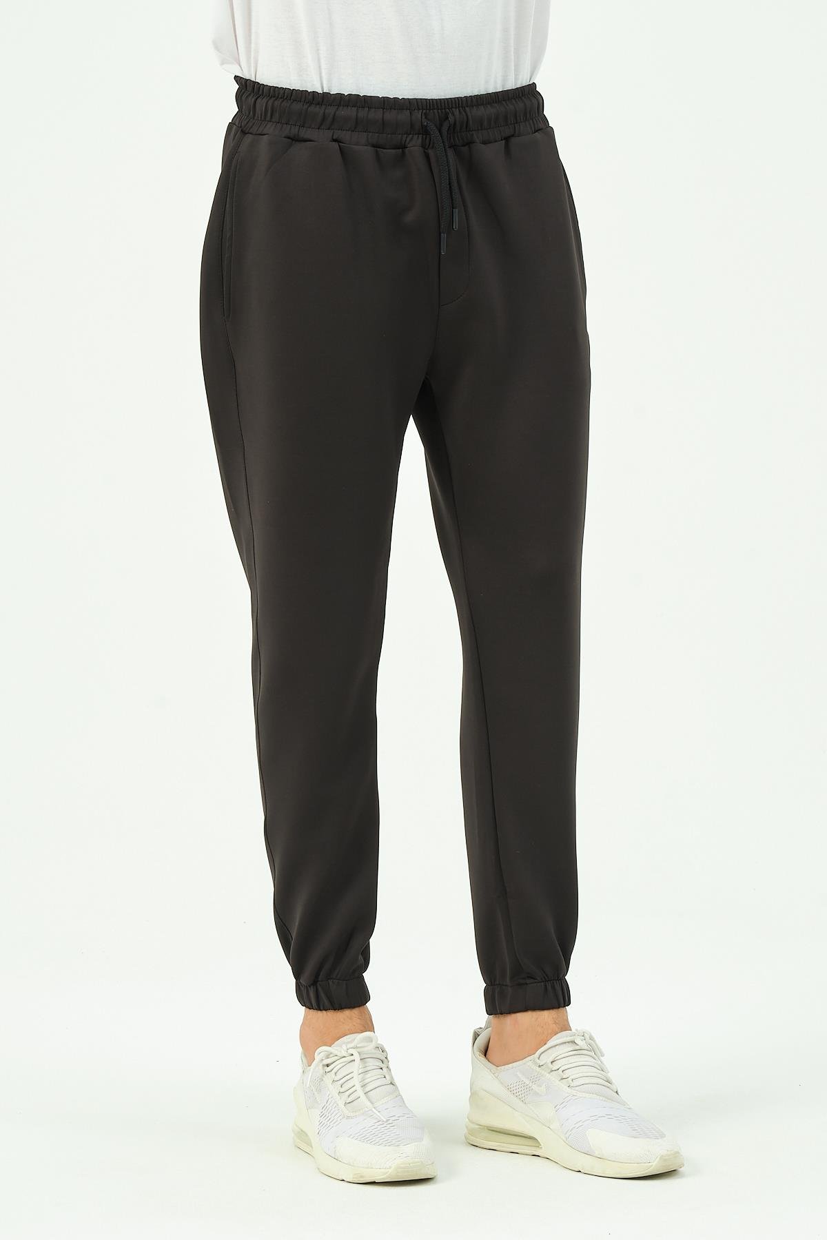 C&City Men Elastic Leg Sweatpants with Side Pockets 853 Black