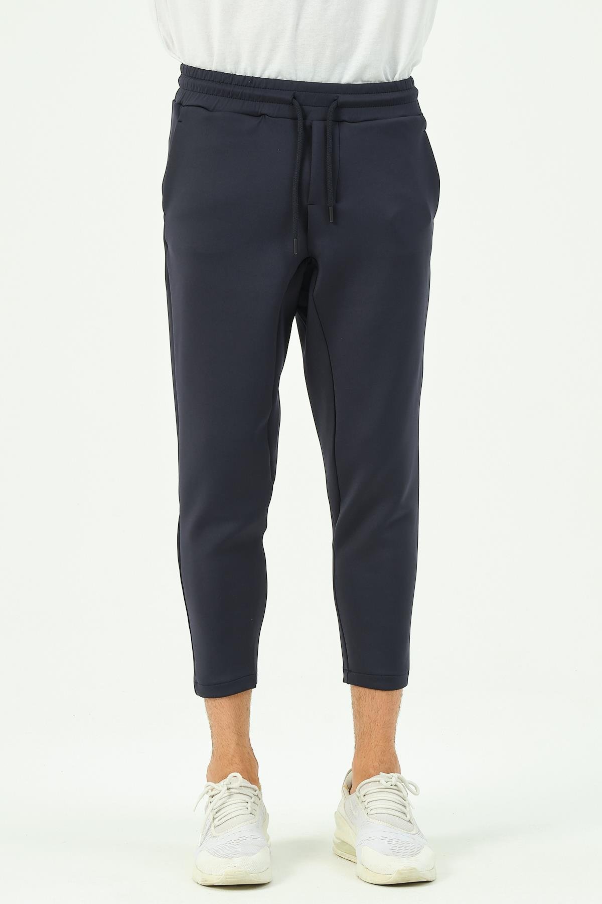 C&City Men Straight Leg Waist Detail Sweatpants 855  Navy Blue