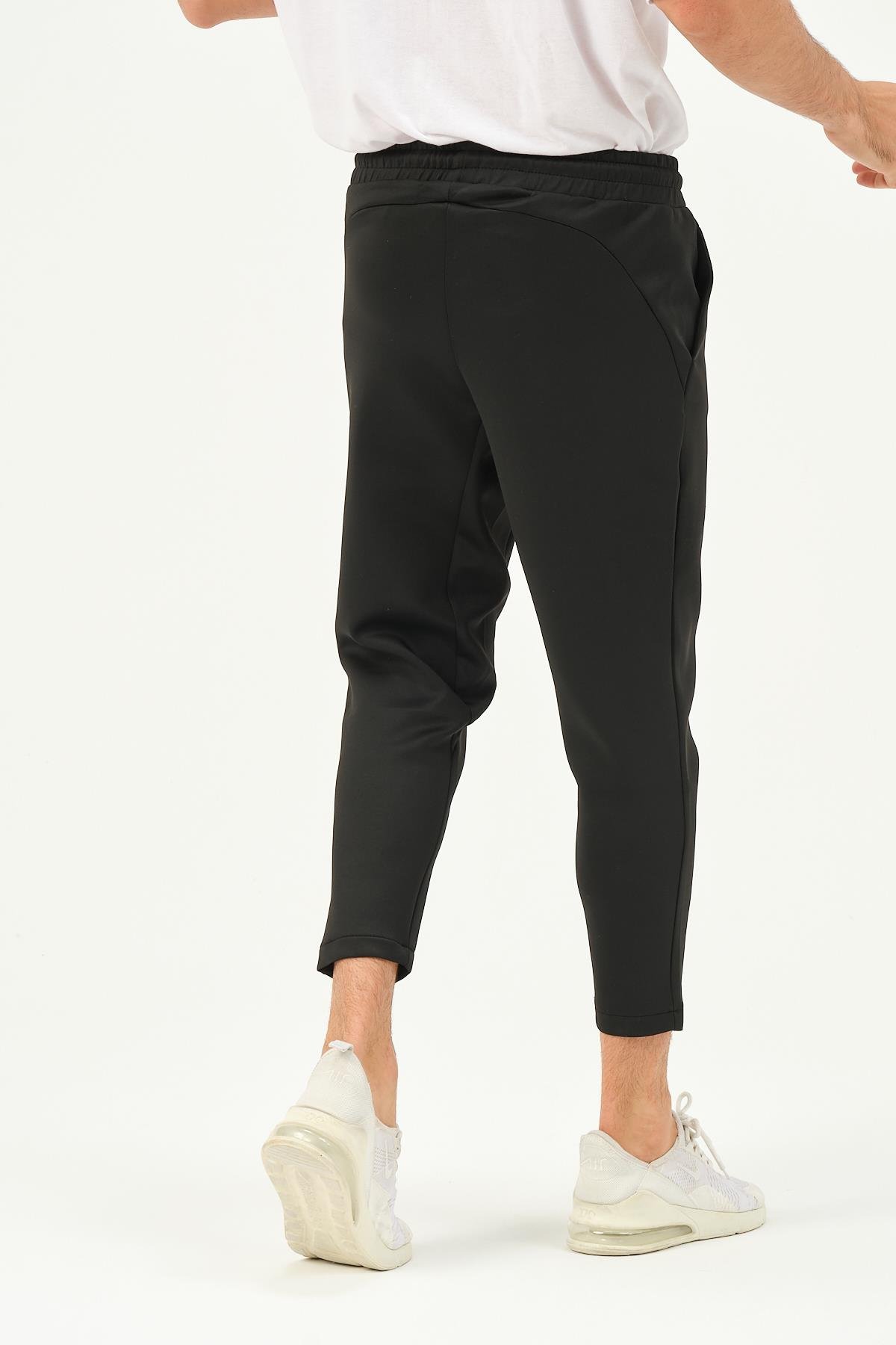 C&City Men Straight Leg Waist Detail Sweatpants 855  Black